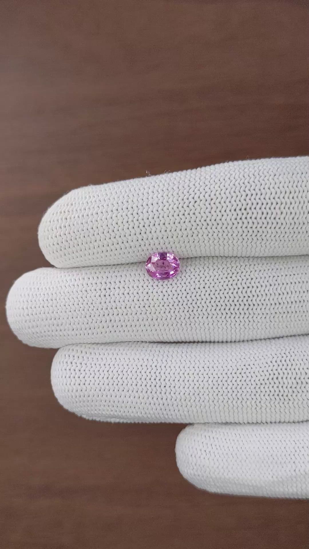 1.08 Ct. Purplish Pink Sapphire from Madagascar Size Video