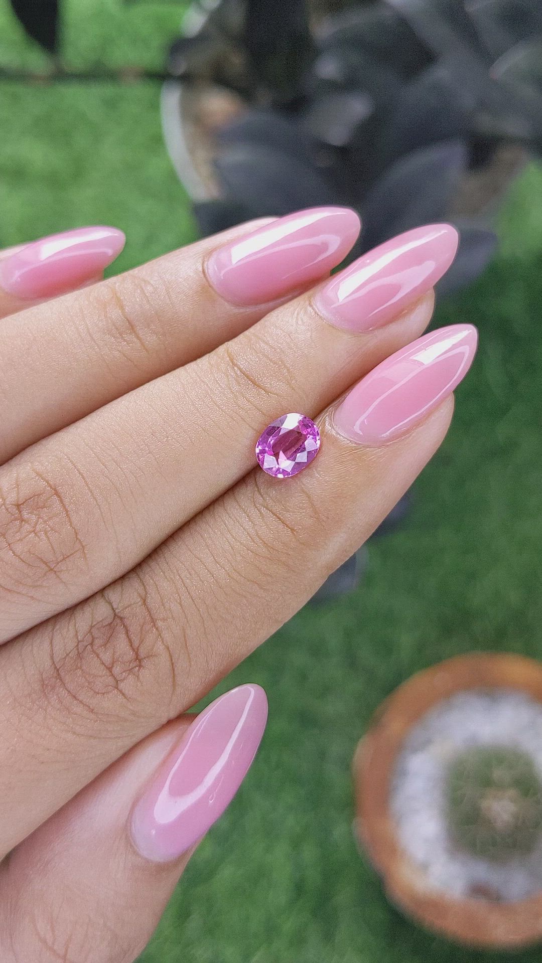1.08 Ct. Purplish Pink Sapphire from Madagascar Size Video