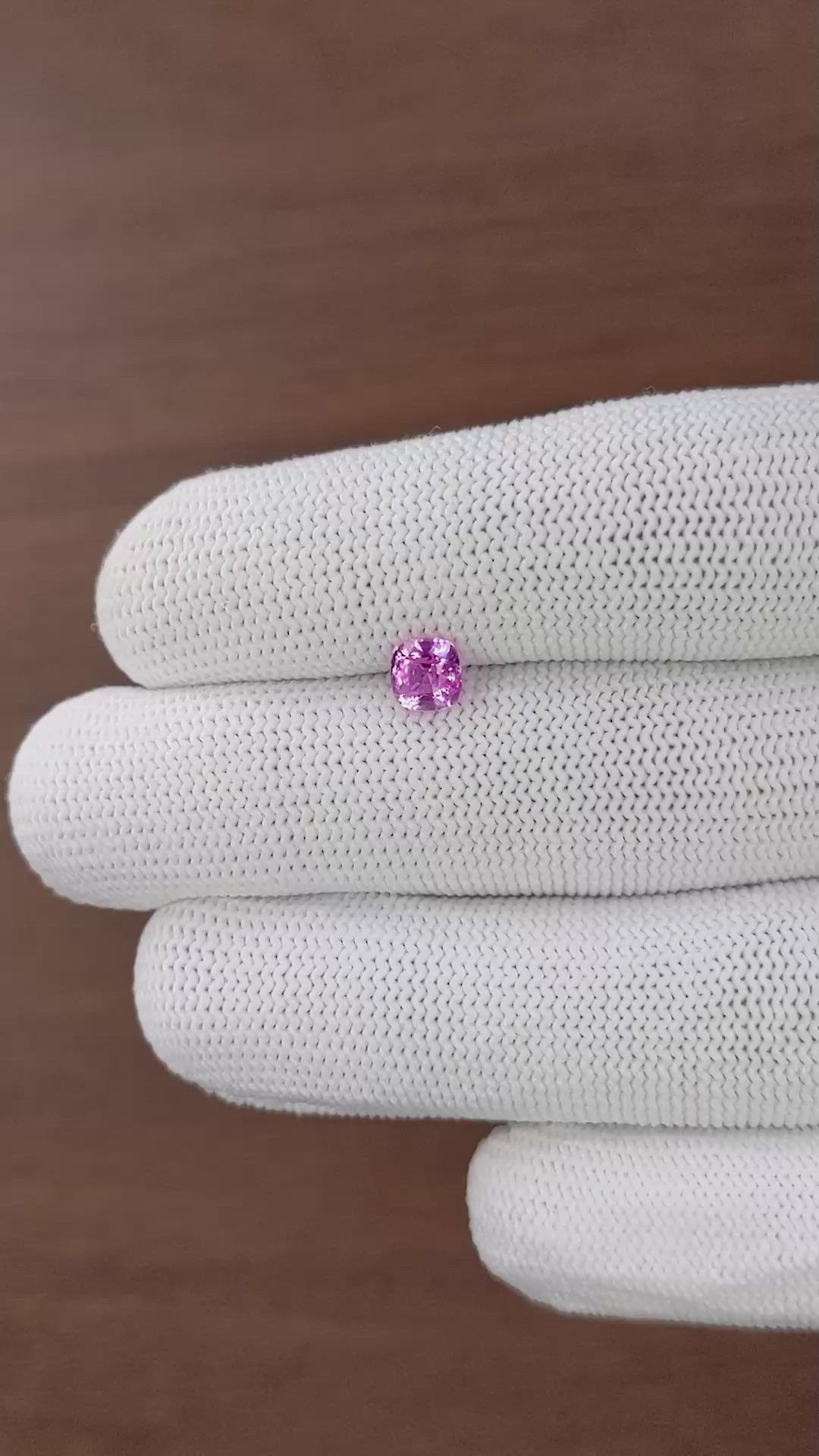 1.02 Ct. Purplish Pink Sapphire from Madagascar Size Video