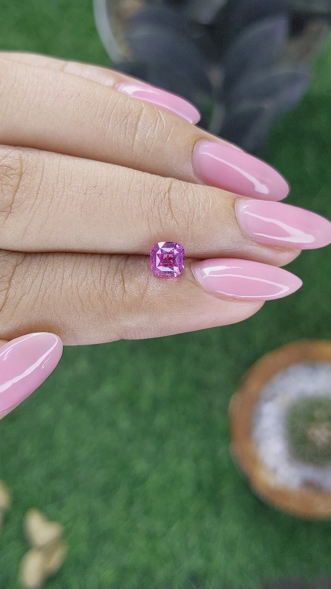 1.02 Ct. Purplish Pink Sapphire from Madagascar Size Video