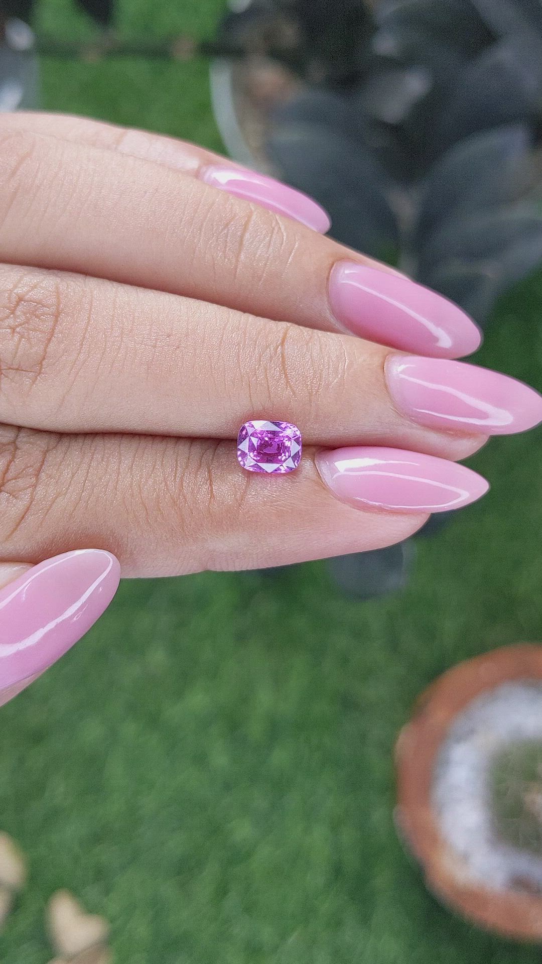 1.06 Ct. Pinkish Purple Sapphire from Madagascar Size Video