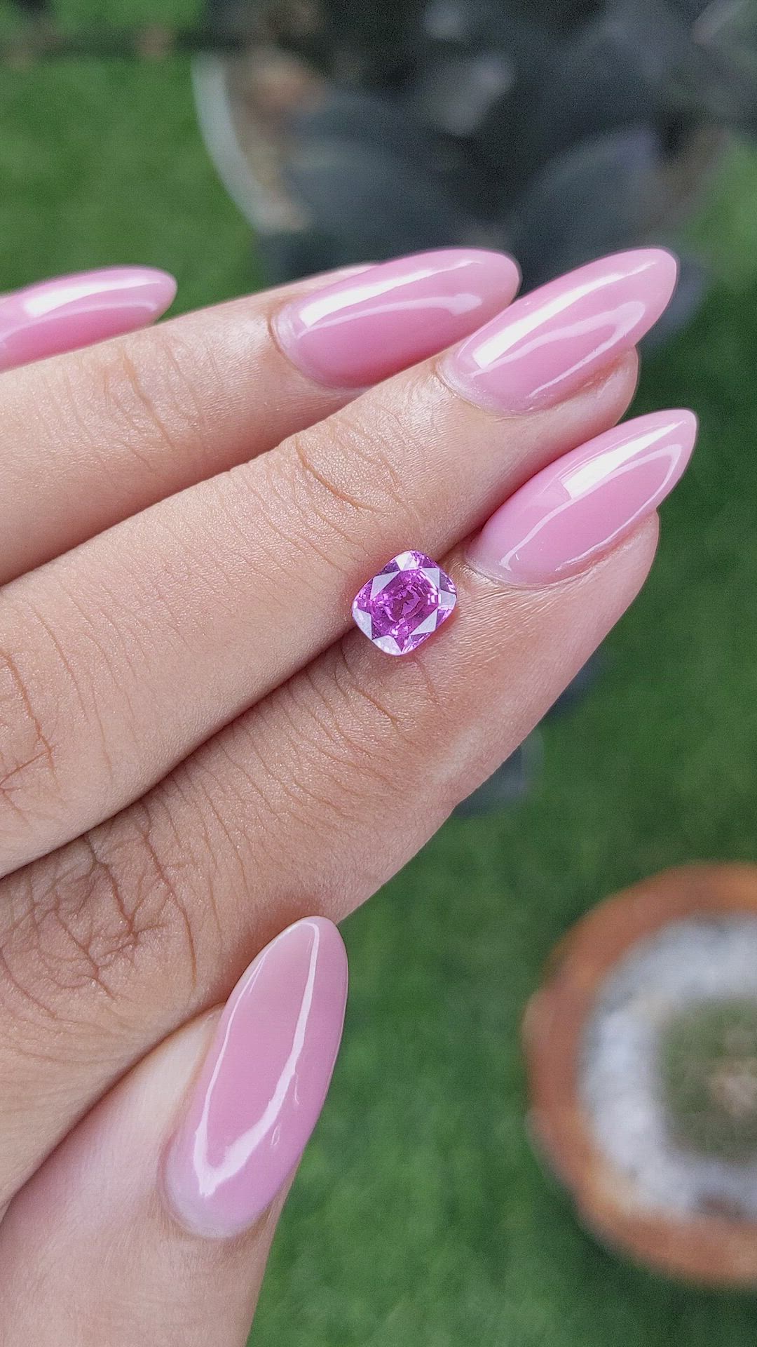 1.06 Ct. Pinkish Purple Sapphire from Madagascar Size Video