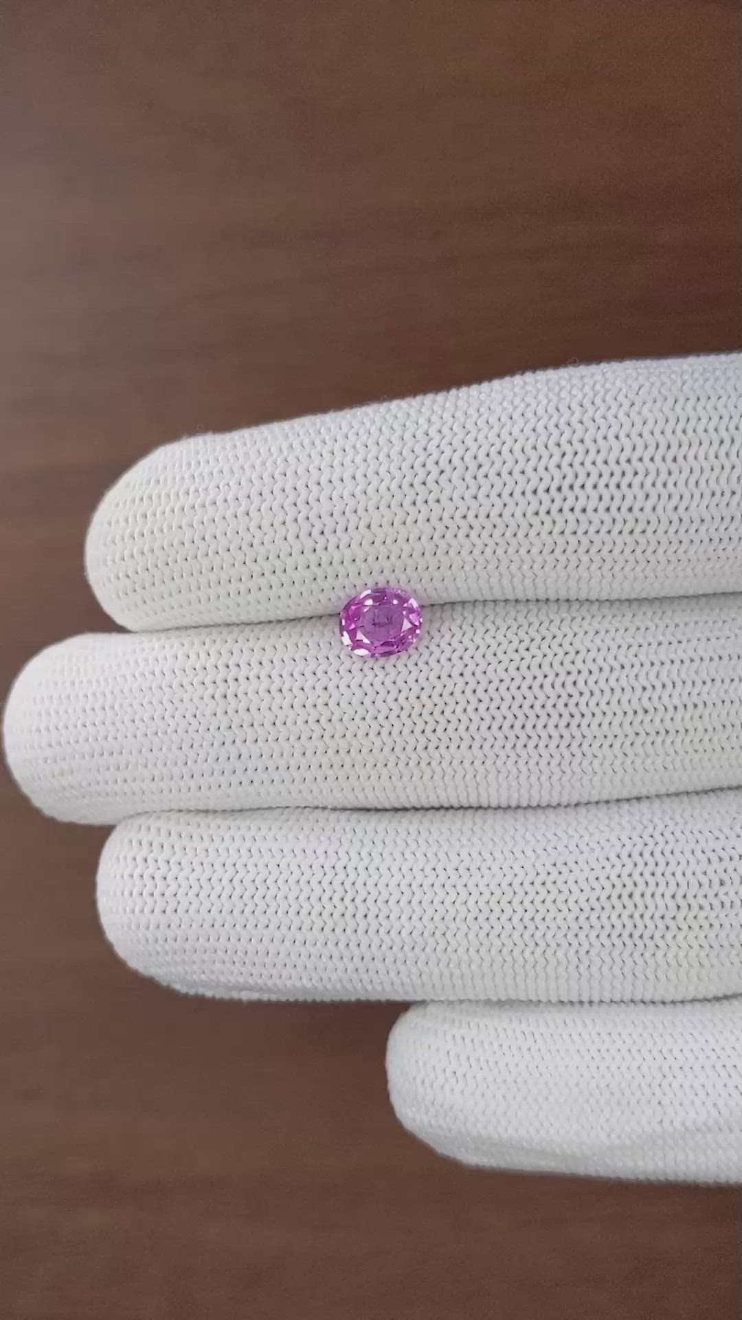 1.08 Ct. Purplish Pink Sapphire from Madagascar Size Video