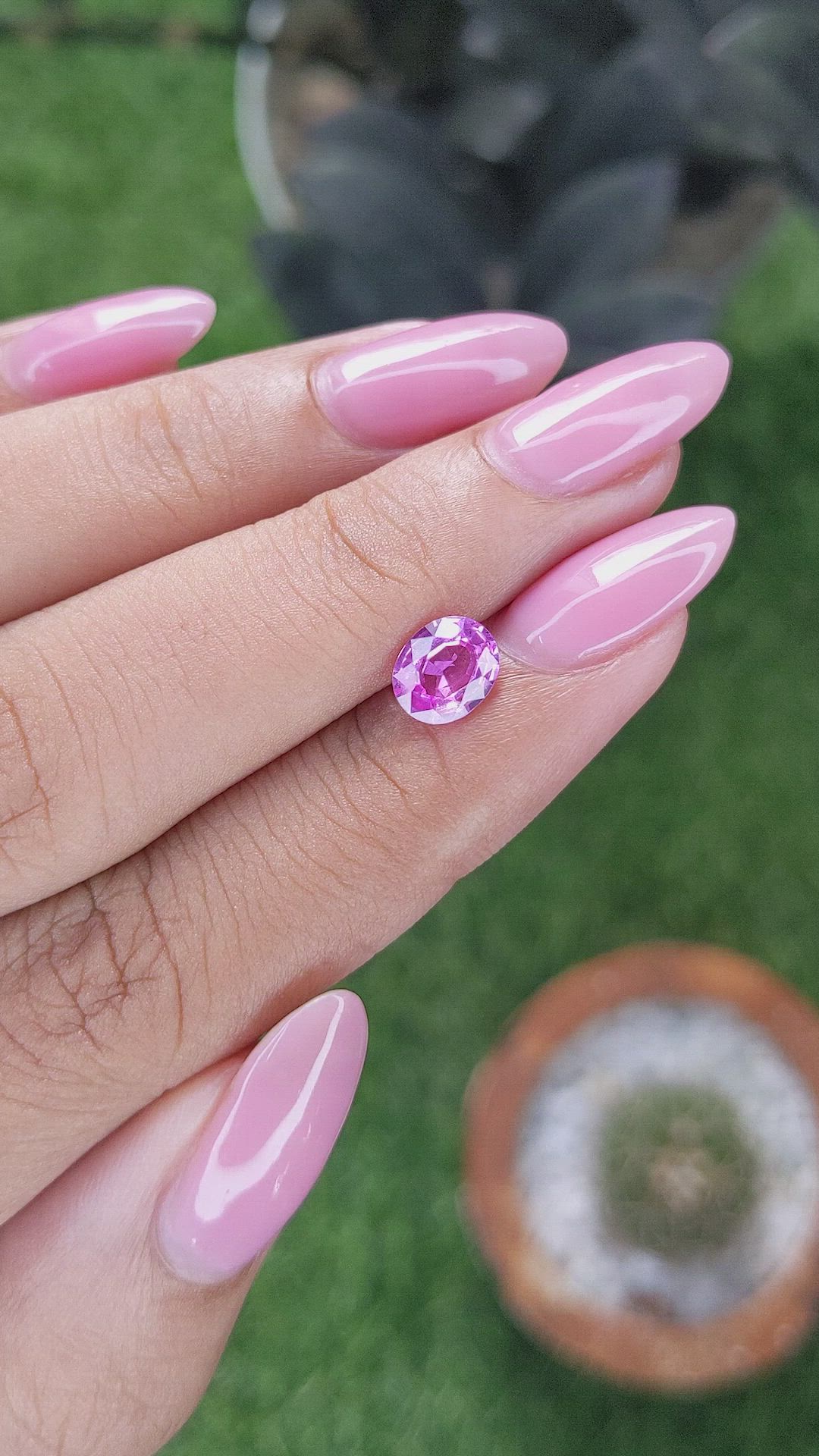 1.08 Ct. Purplish Pink Sapphire from Madagascar Size Video