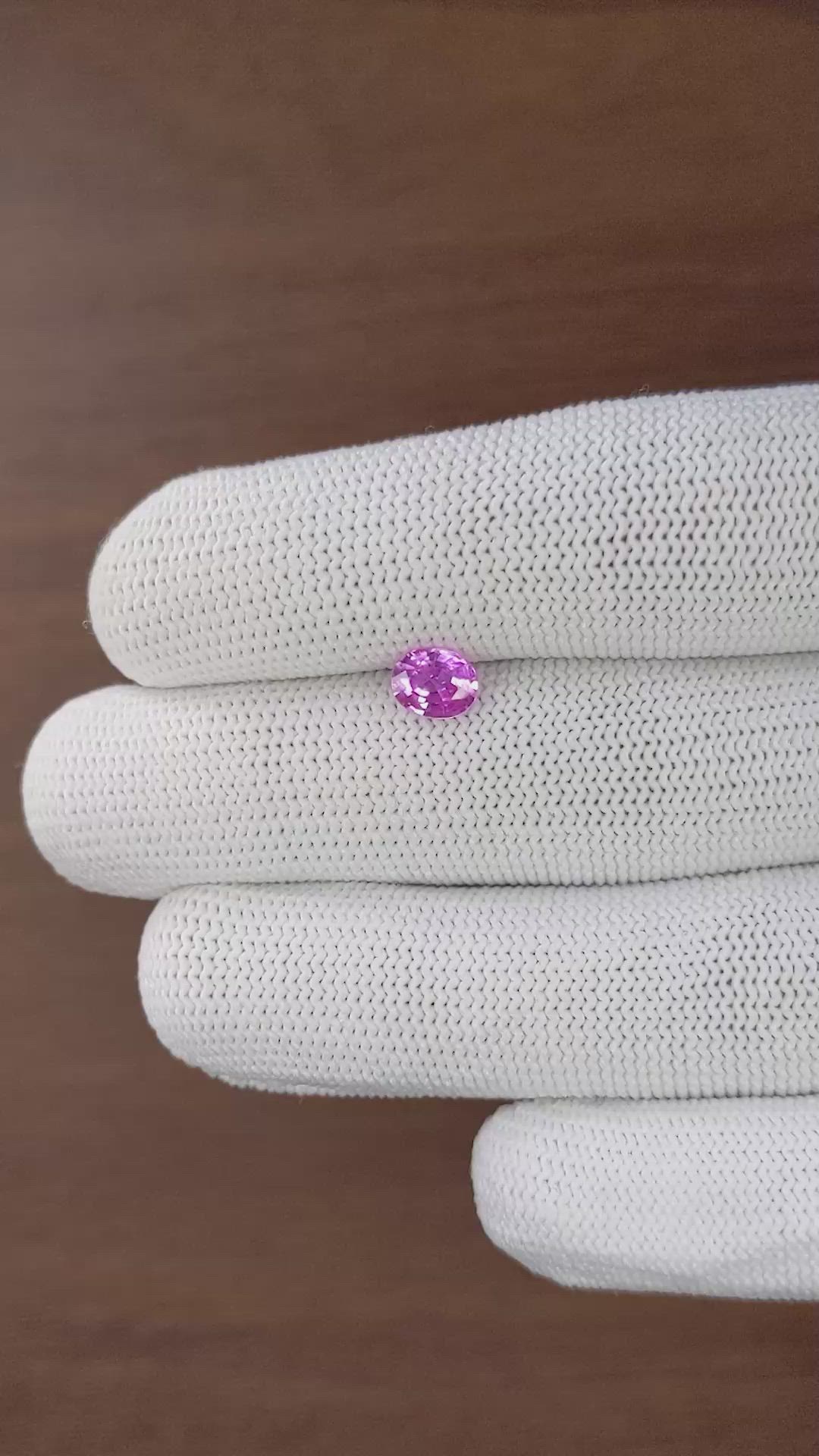 1.03 Ct. Purplish Pink Sapphire from Madagascar Size Video