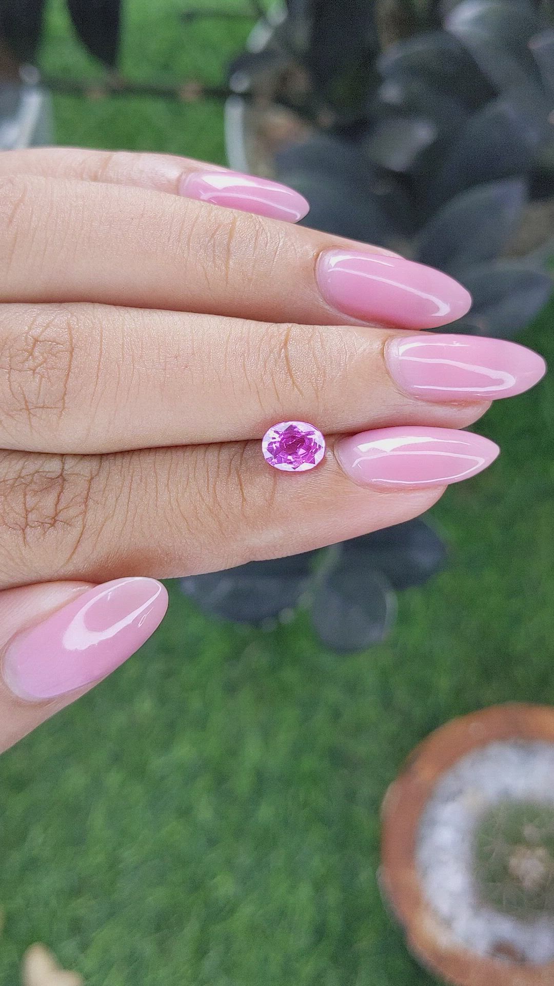1.03 Ct. Purplish Pink Sapphire from Madagascar Size Video