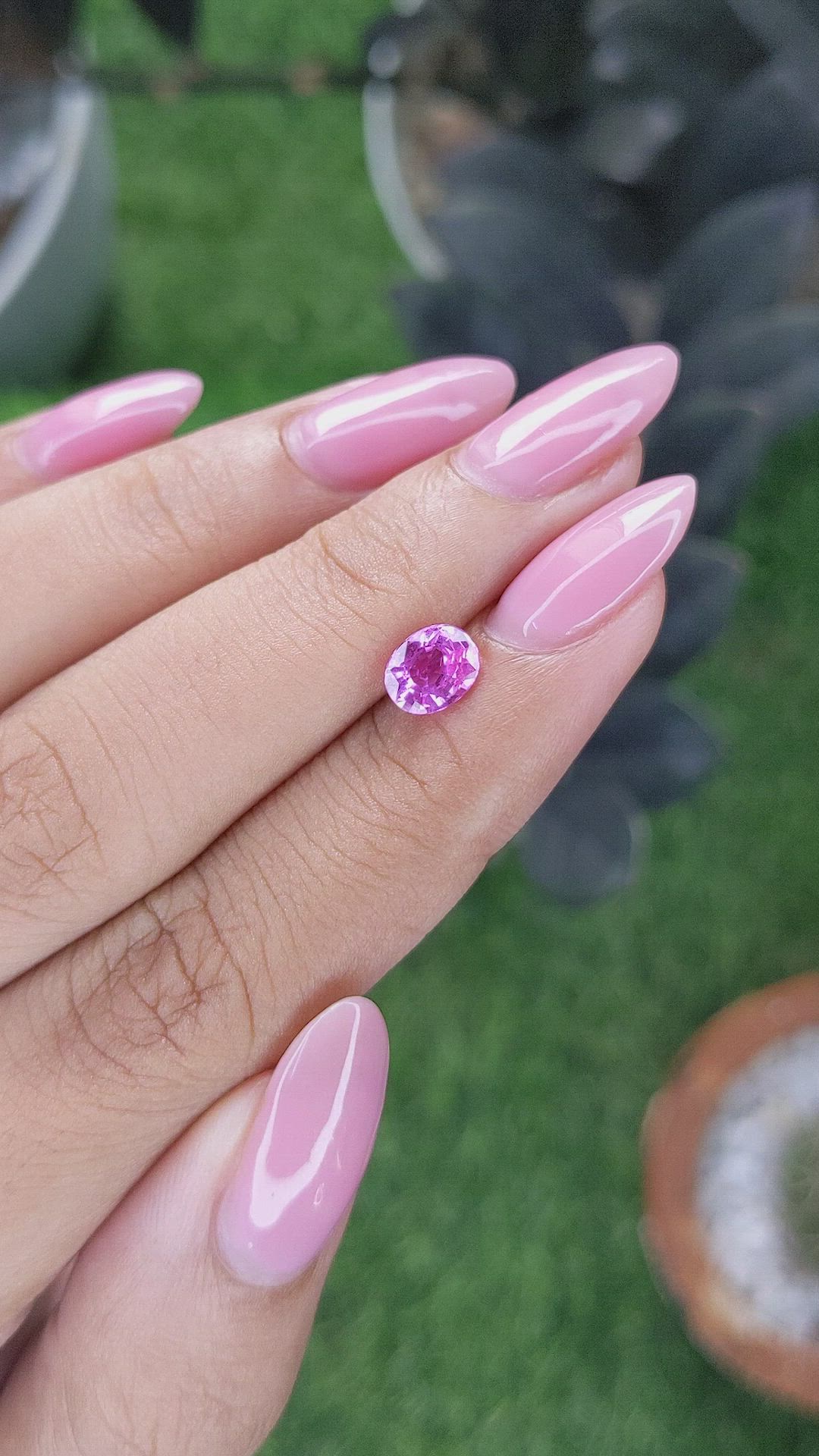 1.03 Ct. Purplish Pink Sapphire from Madagascar Size Video