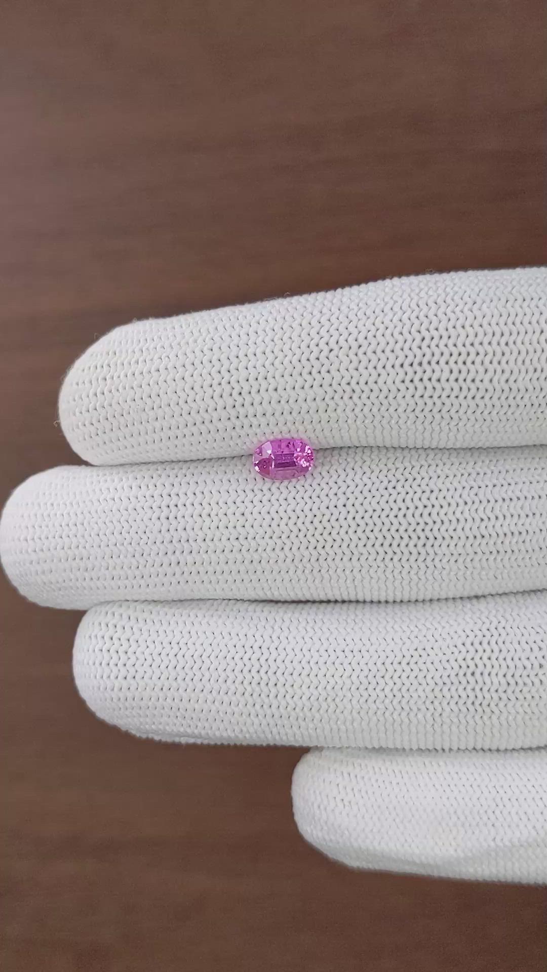 1.07 Ct. Purplish Pink Sapphire from Madagascar Size Video