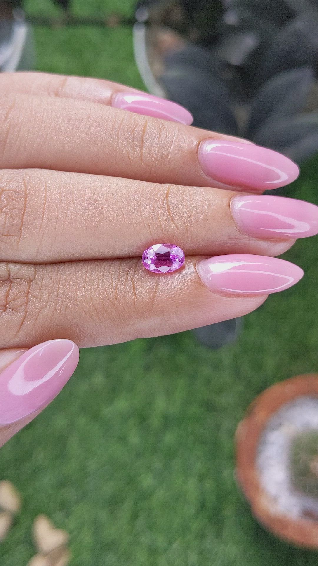 1.07 Ct. Purplish Pink Sapphire from Madagascar Size Video