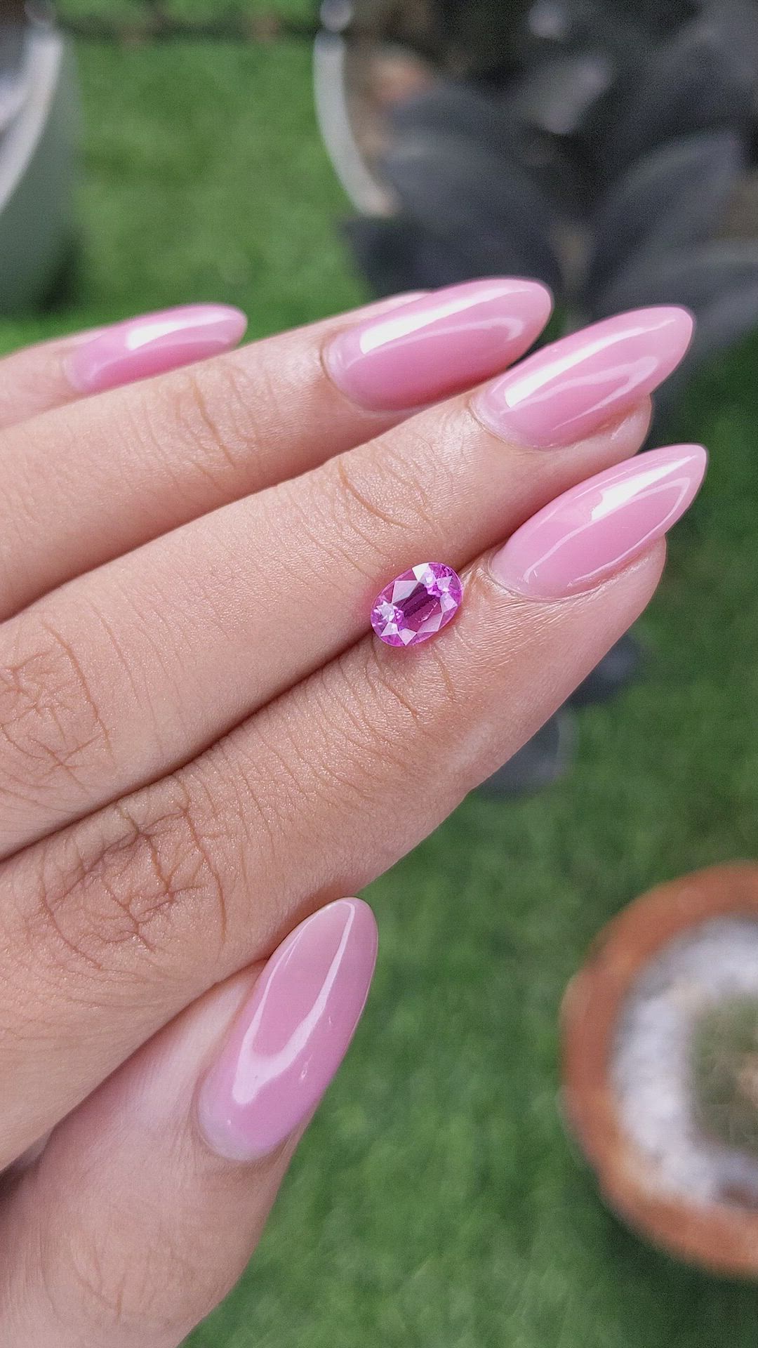 1.07 Ct. Purplish Pink Sapphire from Madagascar Size Video