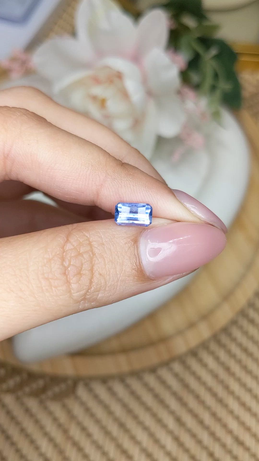 1.33 Ct. Blue Sapphire from Ceylon (Sri Lanka) Size Video