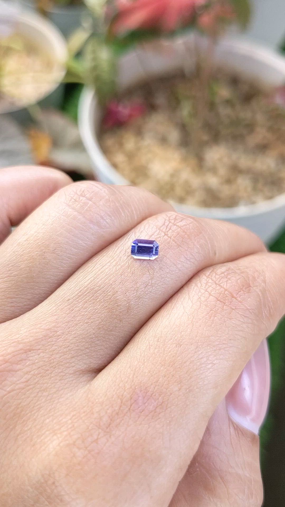0.61 Ct. Violet Sapphire from Ceylon (Sri Lanka) Size Video