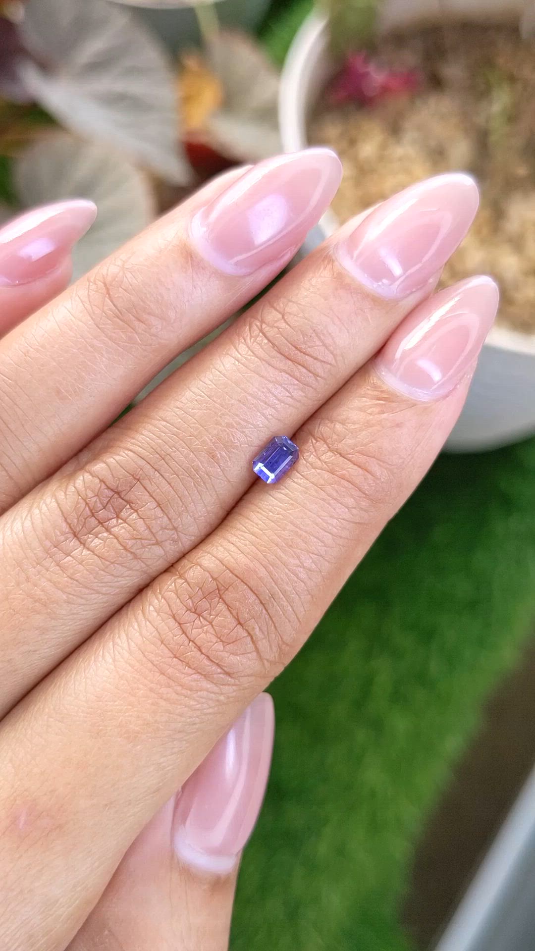 0.61 Ct. Violet Sapphire from Ceylon (Sri Lanka) Size Video