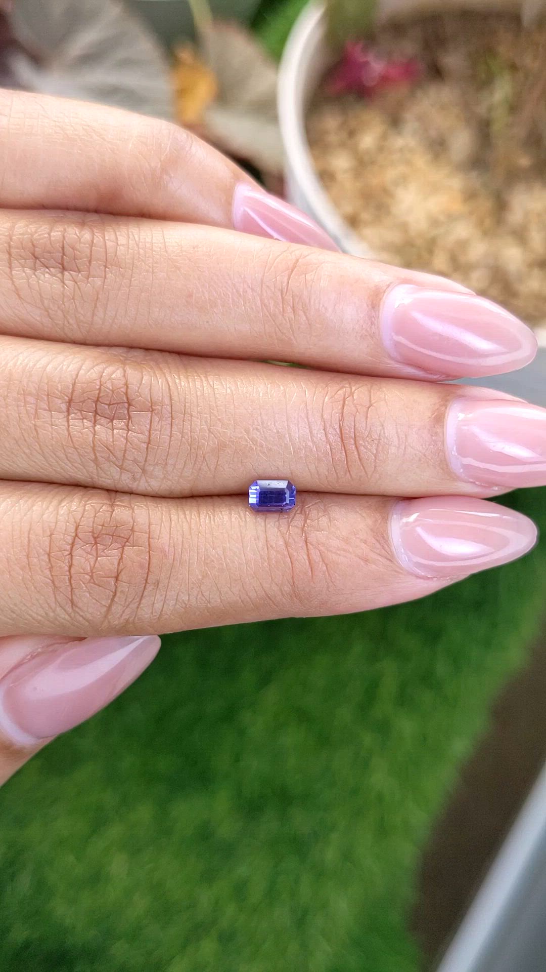 0.61 Ct. Violet Sapphire from Ceylon (Sri Lanka) Size Video