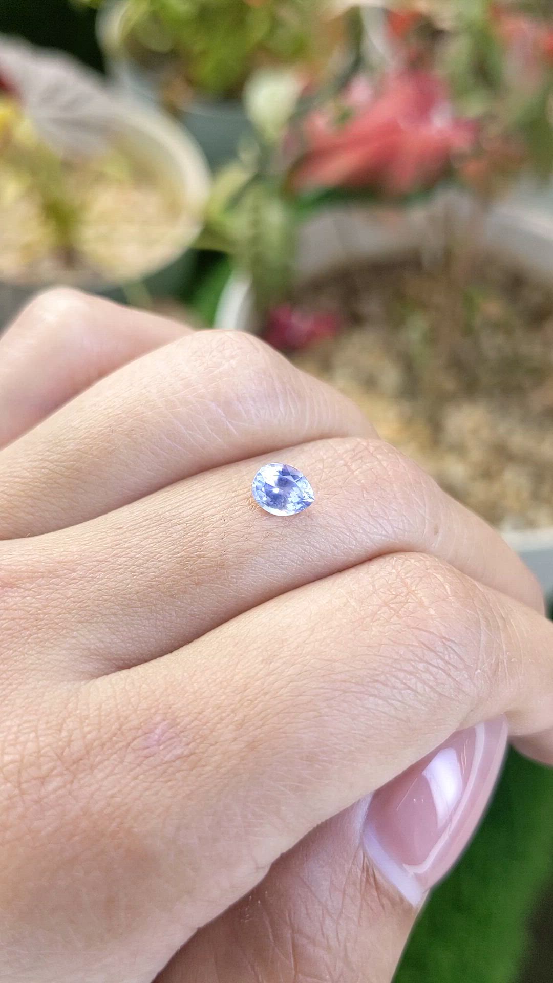 0.71 Ct. Violet Sapphire from Ceylon (Sri Lanka) Size Video