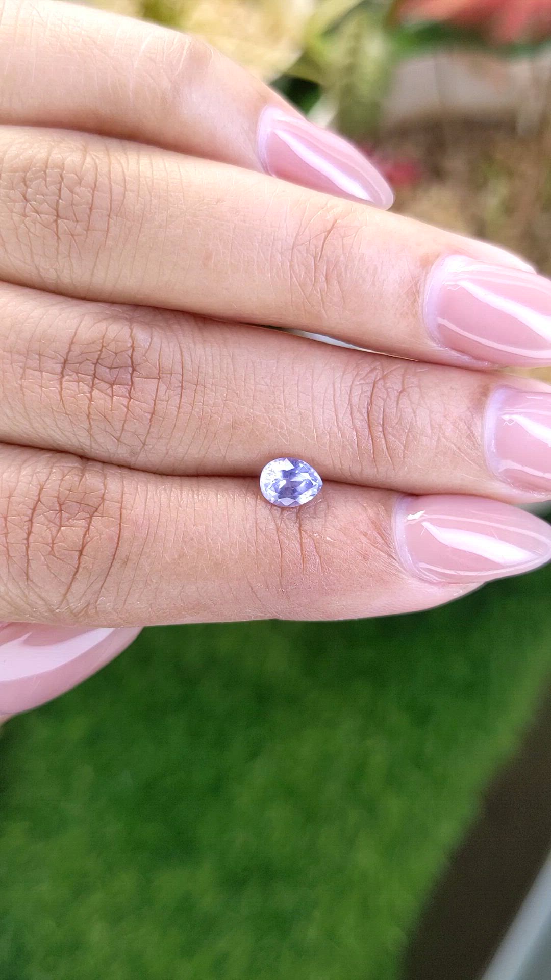 0.71 Ct. Violet Sapphire from Ceylon (Sri Lanka) Size Video