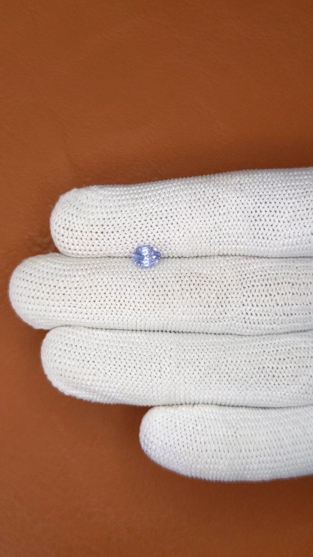 0.71 Ct. Violet Sapphire from Ceylon (Sri Lanka) Size Video