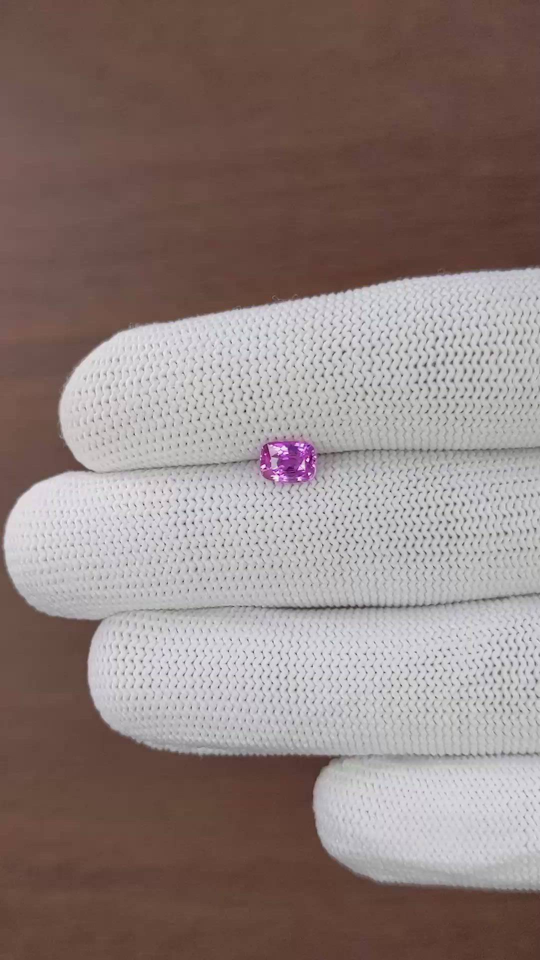 1.01 Ct. Pinkish Purple Sapphire from Madagascar Size Video