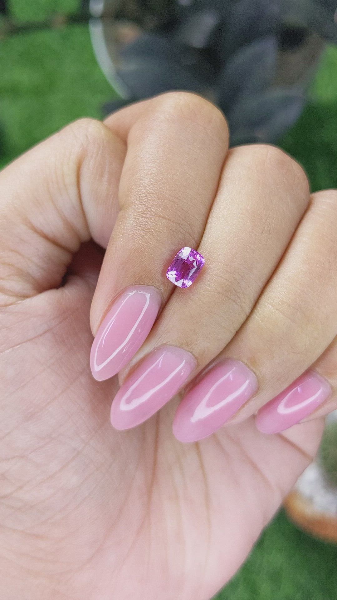 1.01 Ct. Pinkish Purple Sapphire from Madagascar Size Video