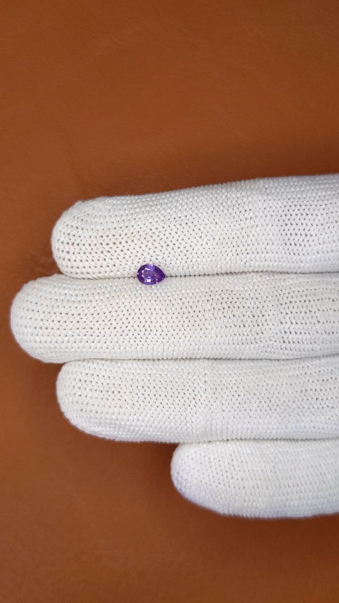 0.33 Ct. Purple Sapphire from Ceylon (Sri Lanka) Size Video