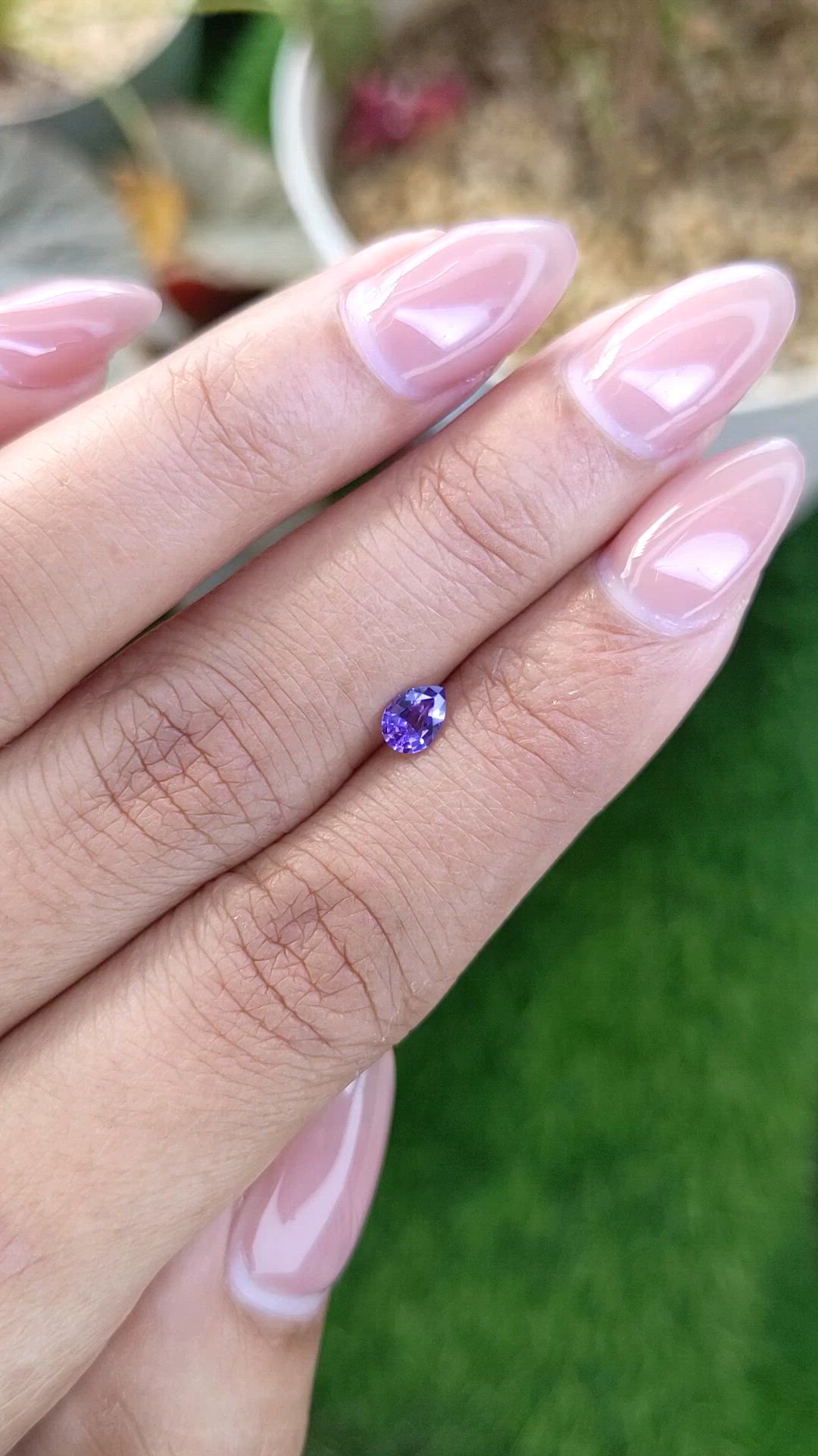 0.33 Ct. Purple Sapphire from Ceylon (Sri Lanka) Size Video