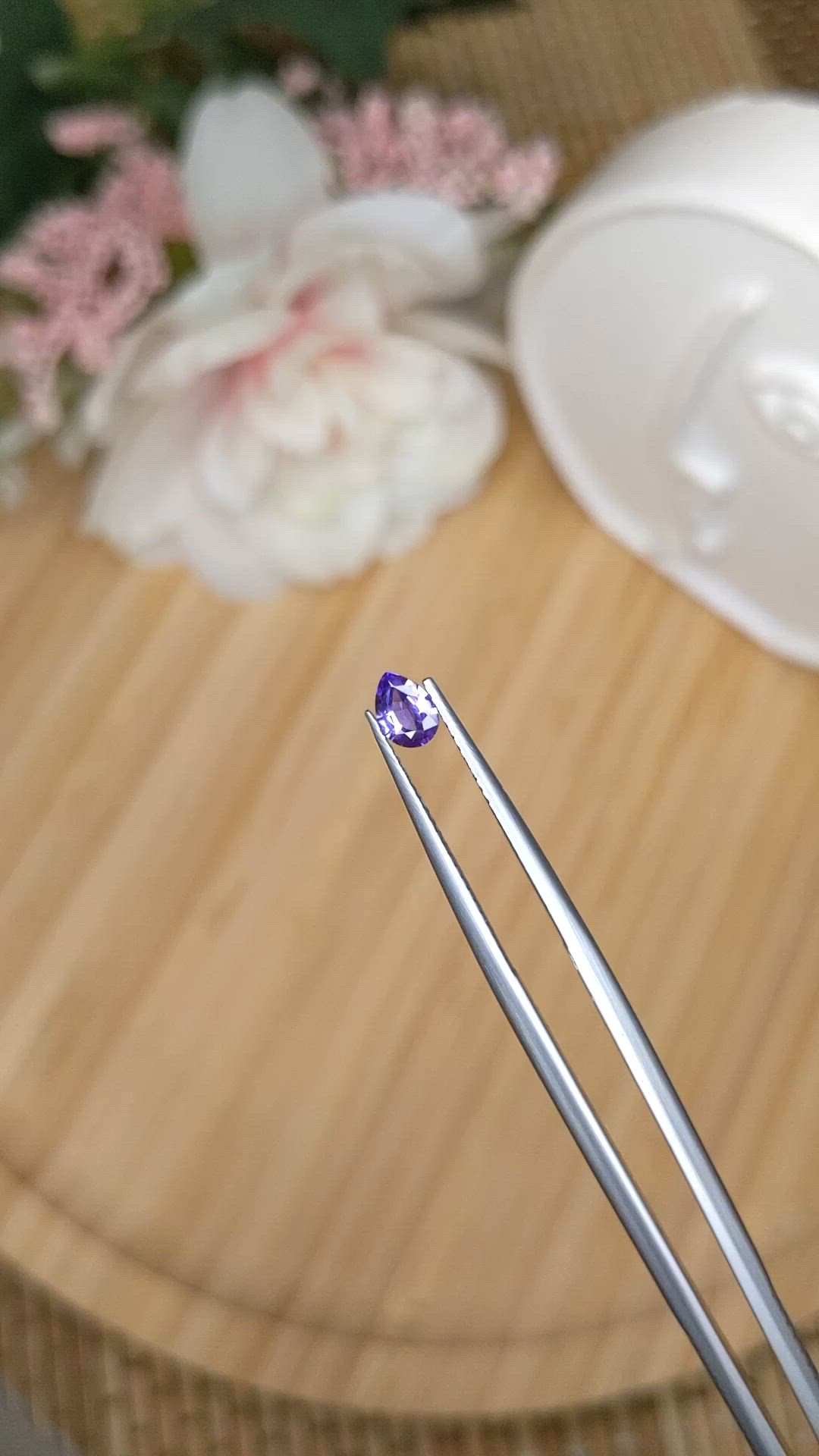0.33 Ct. Purple Sapphire from Ceylon (Sri Lanka) Size Video