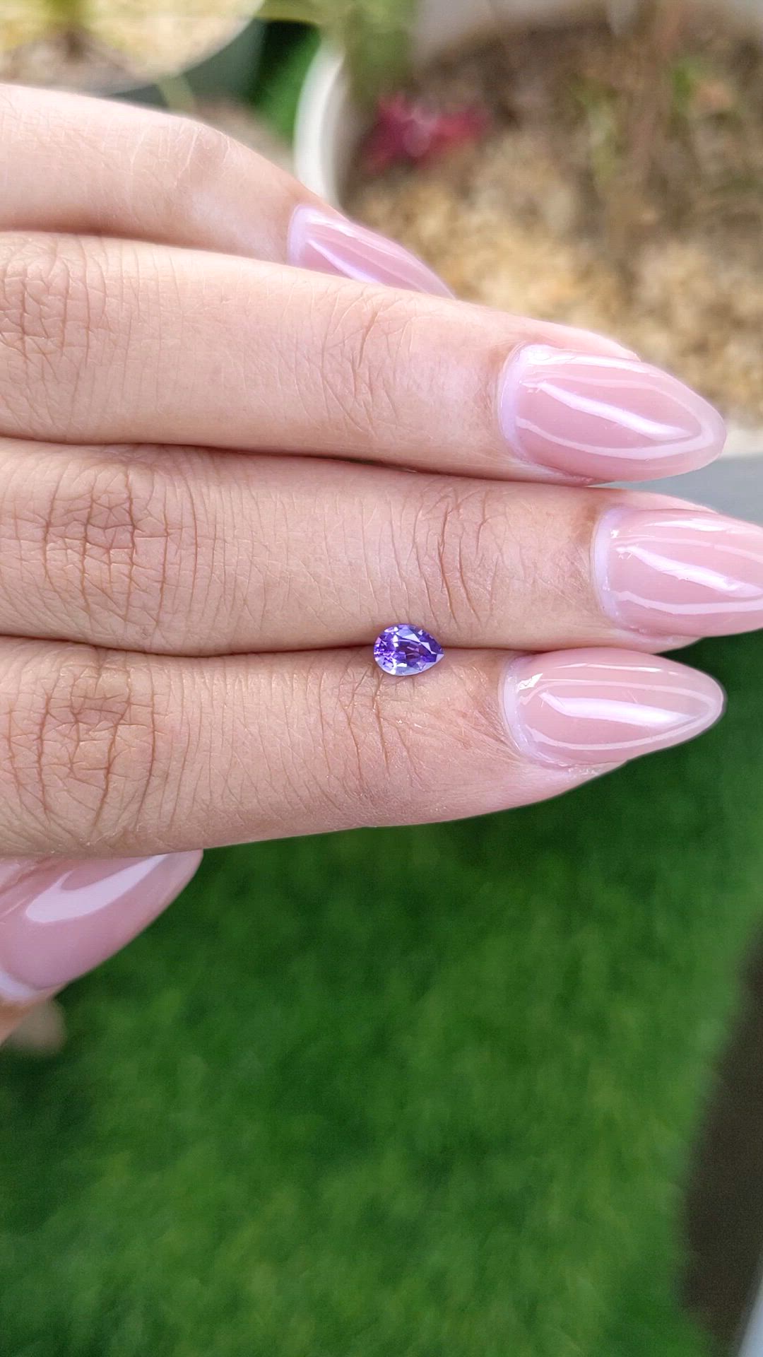 0.33 Ct. Purple Sapphire from Ceylon (Sri Lanka) Size Video