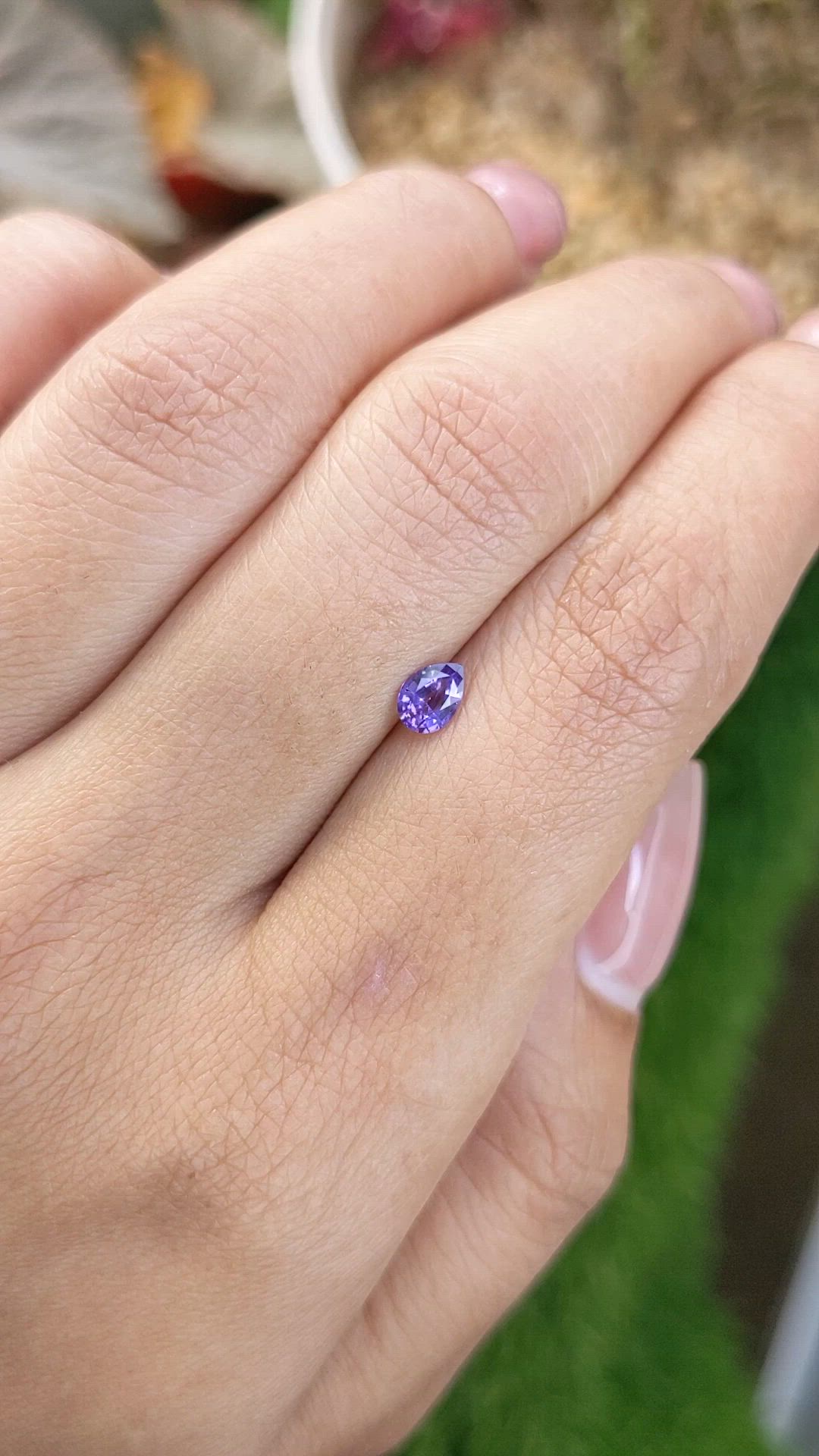 0.33 Ct. Purple Sapphire from Ceylon (Sri Lanka) Size Video