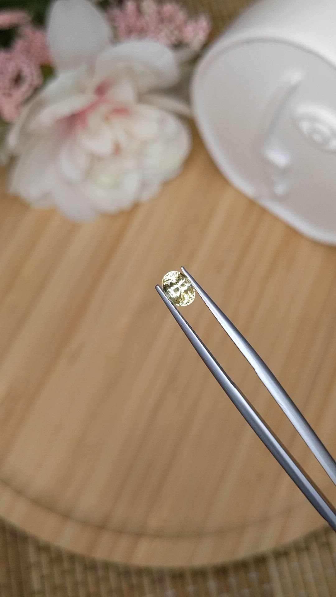 0.75 Ct. Yellow Sapphire from Ceylon (Sri Lanka) Size Video