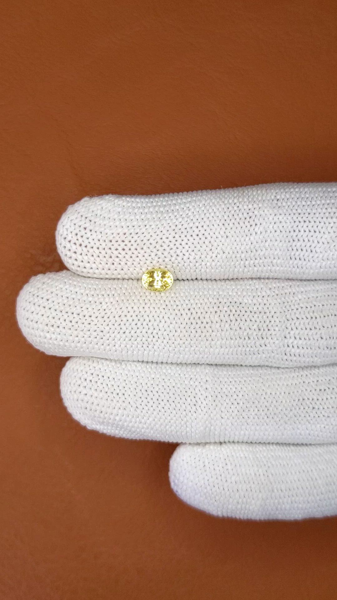 0.75 Ct. Yellow Sapphire from Ceylon (Sri Lanka) Size Video