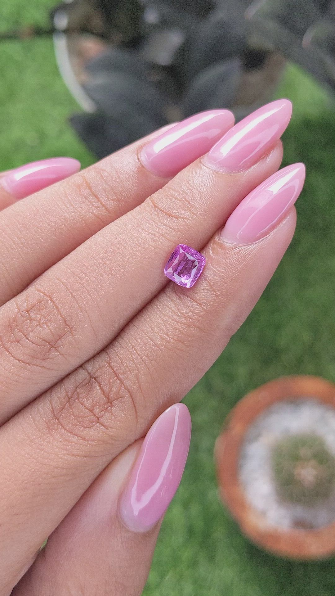 1.02 Ct. Purplish Pink Sapphire from Madagascar Size Video
