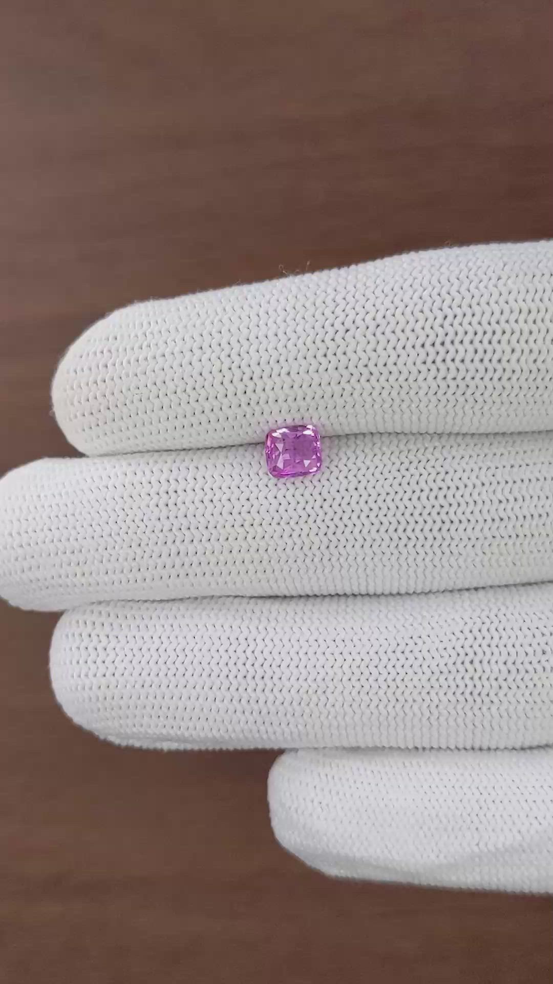 1.02 Ct. Purplish Pink Sapphire from Madagascar Size Video