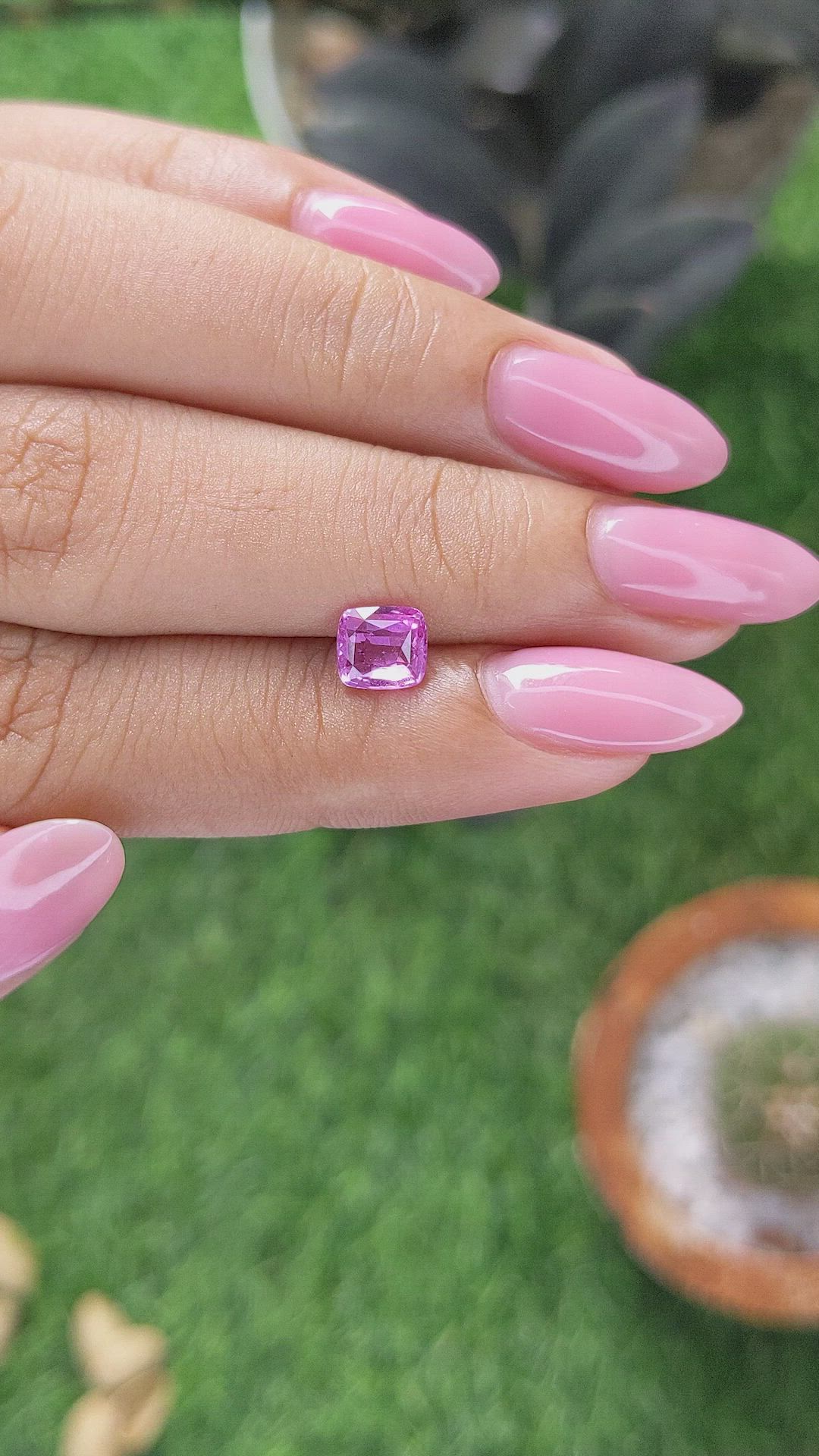 1.02 Ct. Purplish Pink Sapphire from Madagascar Size Video