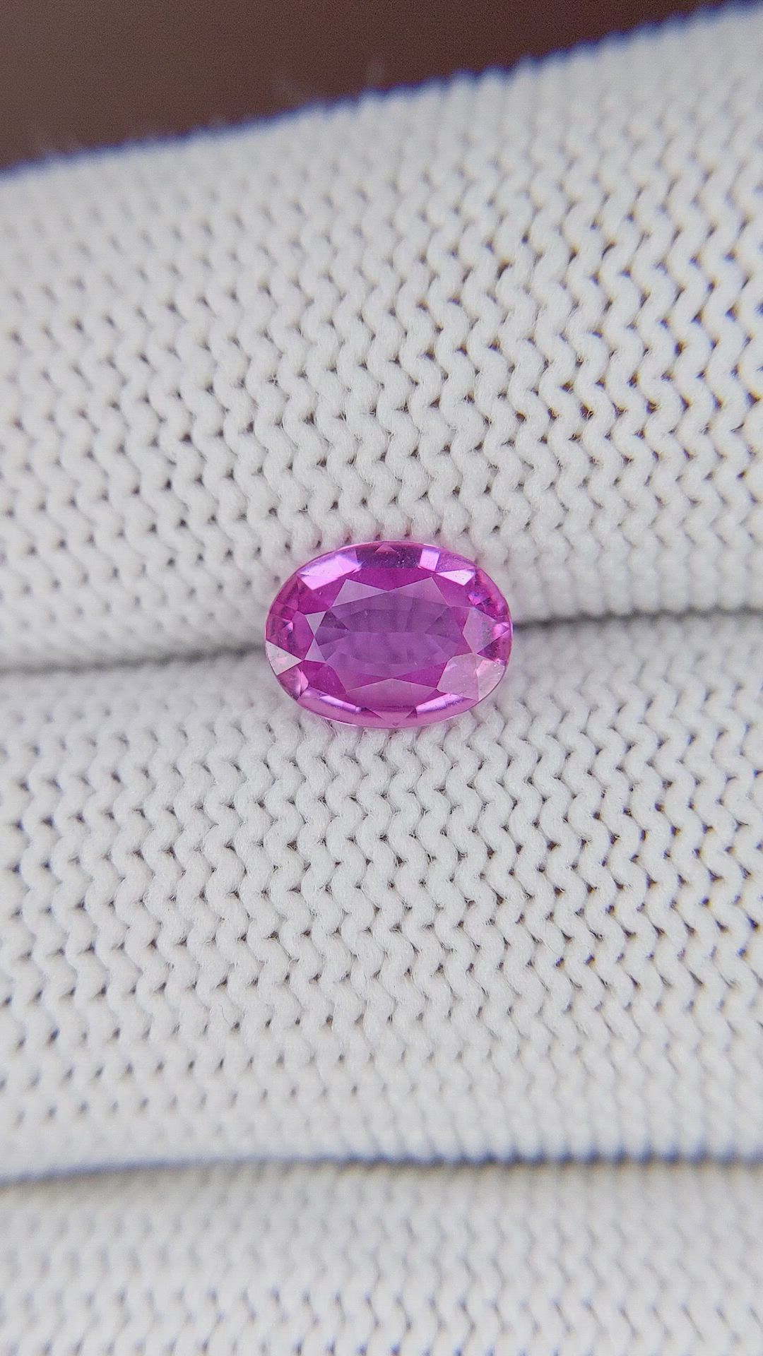 1.17 Ct. Purplish Pink Sapphire from Madagascar Size Video