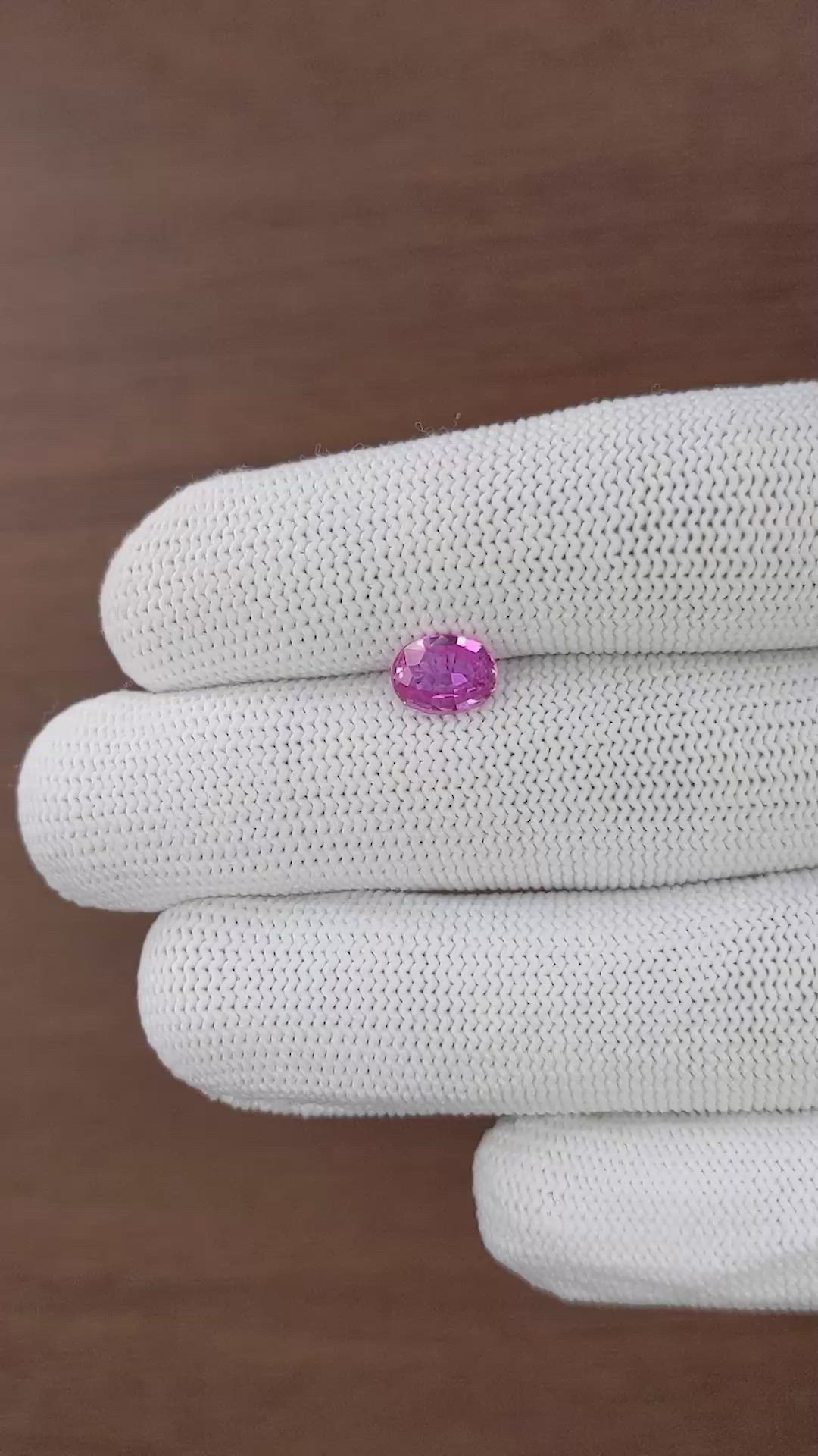 1.17 Ct. Purplish Pink Sapphire from Madagascar Size Video