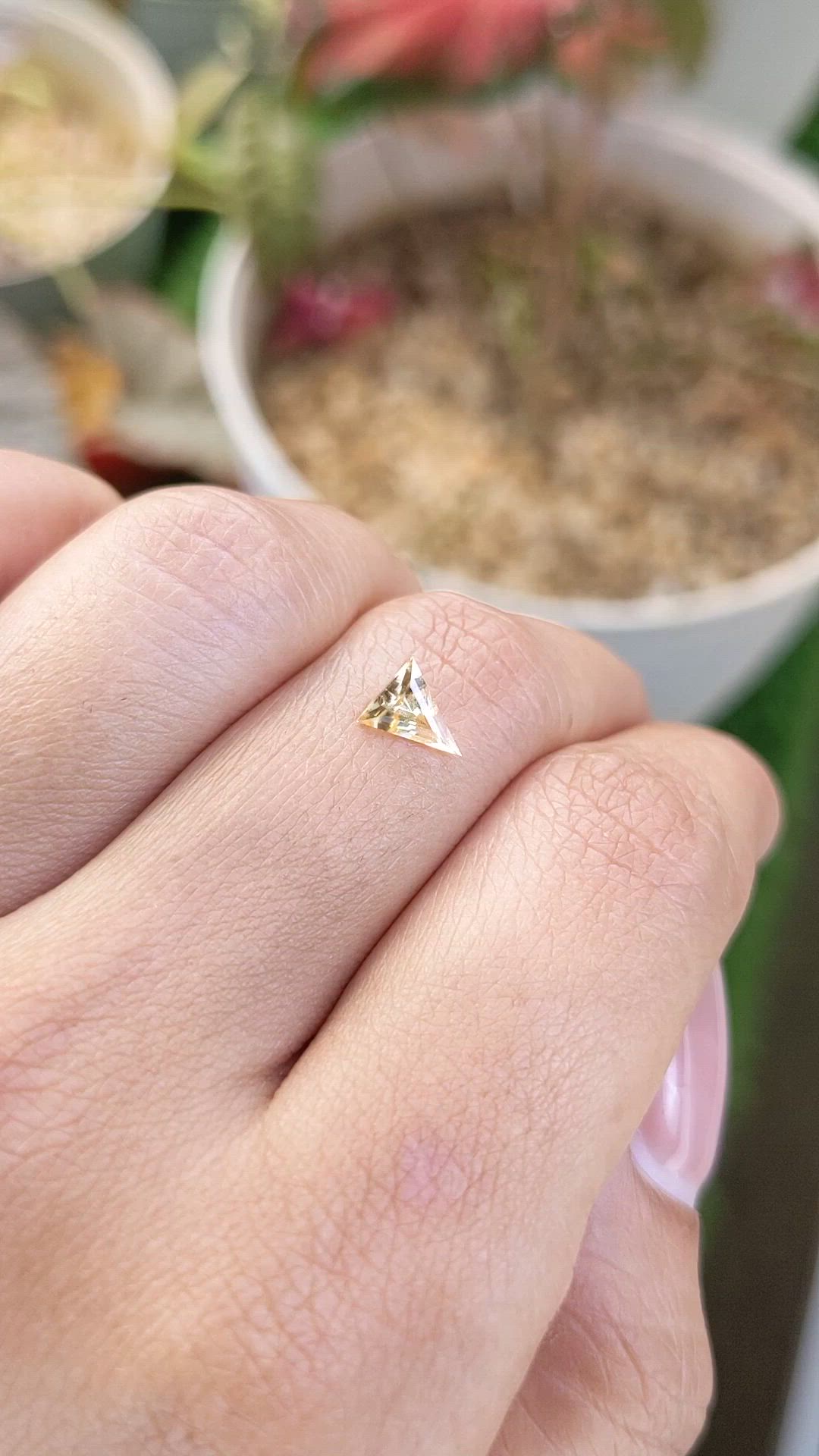 0.47 Ct. Yellow Sapphire from Ceylon (Sri Lanka) Size Video