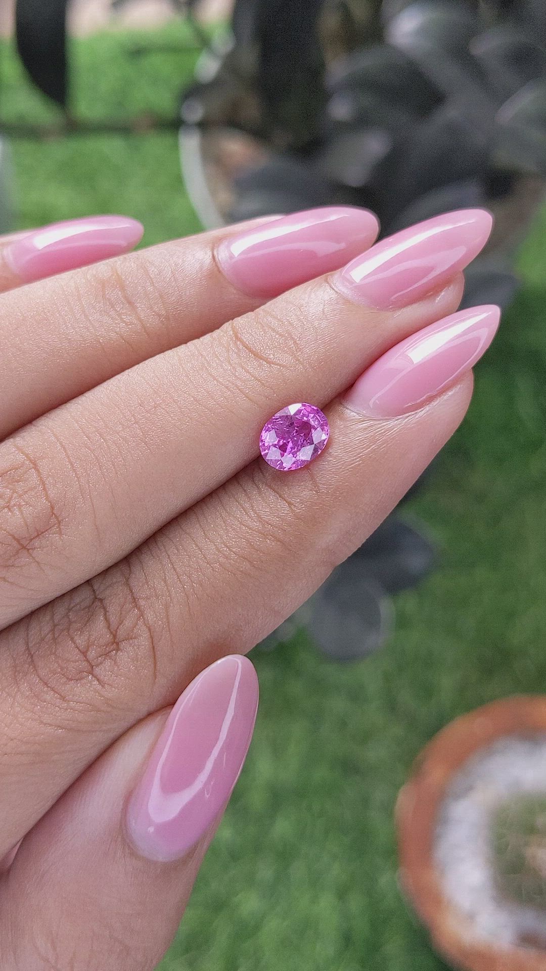 1.07 Ct. Purplish Pink Sapphire from Madagascar Size Video