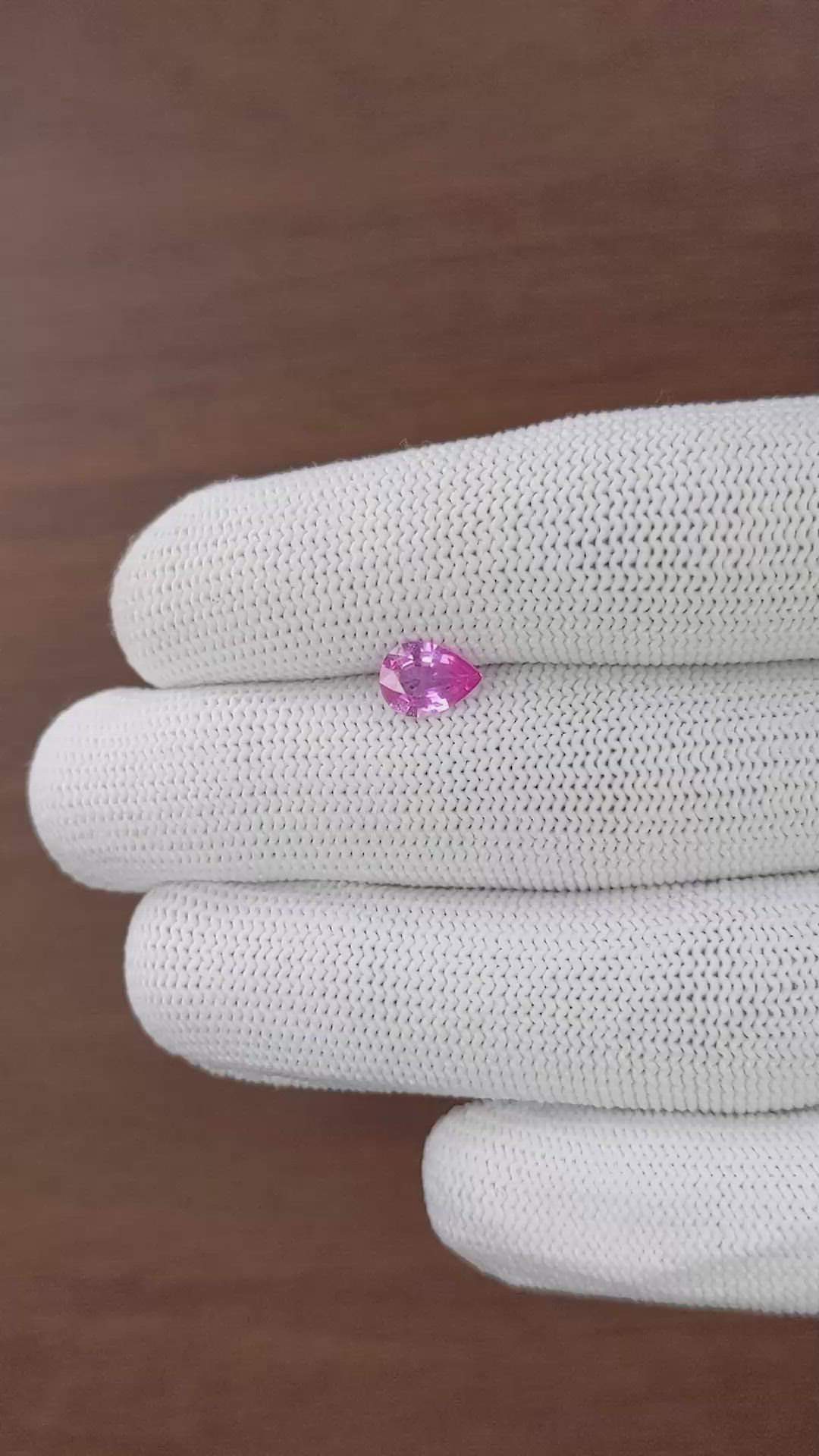 1.03 Ct. Purplish Pink Sapphire from Madagascar Size Video