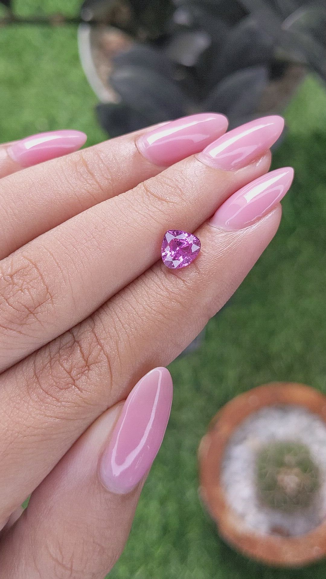 1.23 Ct. Purplish Pink Sapphire from Madagascar Size Video