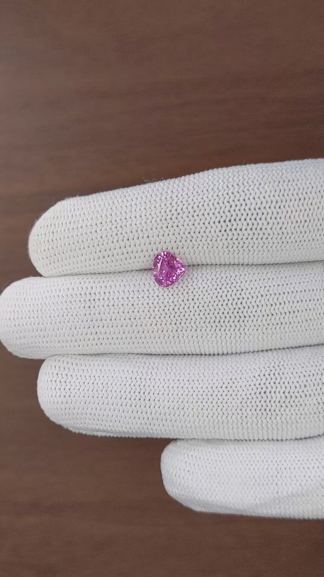 1.23 Ct. Purplish Pink Sapphire from Madagascar Size Video