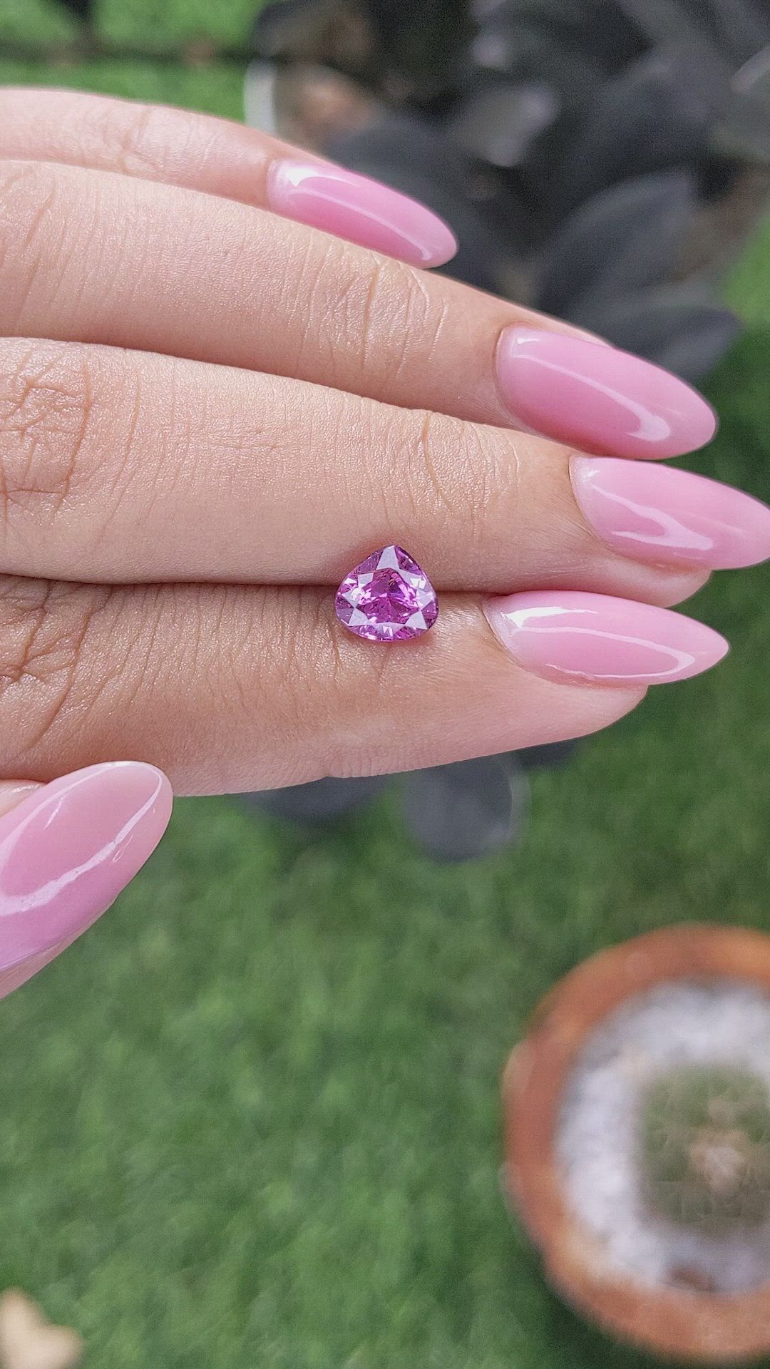 1.23 Ct. Purplish Pink Sapphire from Madagascar Size Video