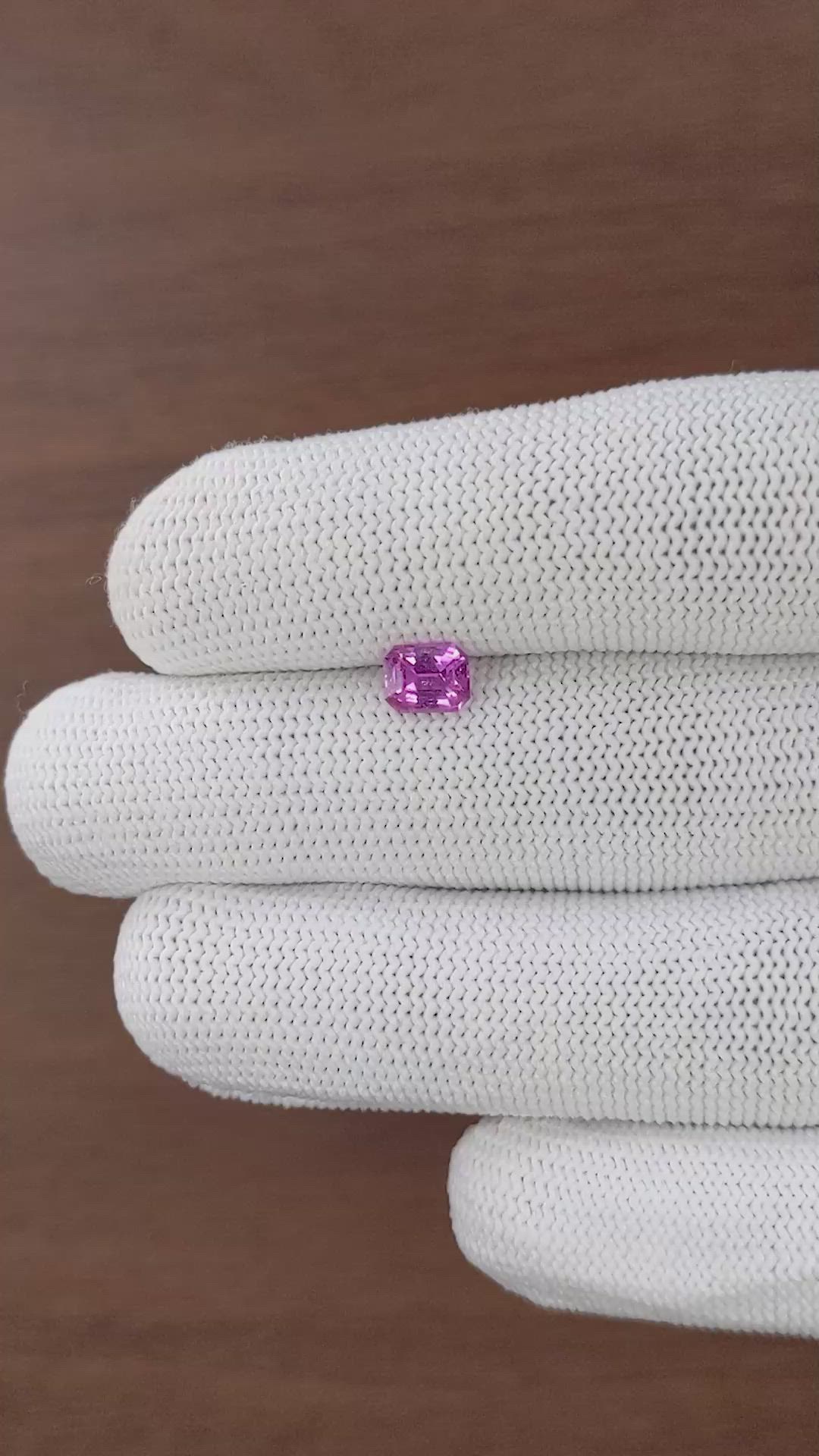 1.02 Ct. Purplish Pink Sapphire from Madagascar Size Video