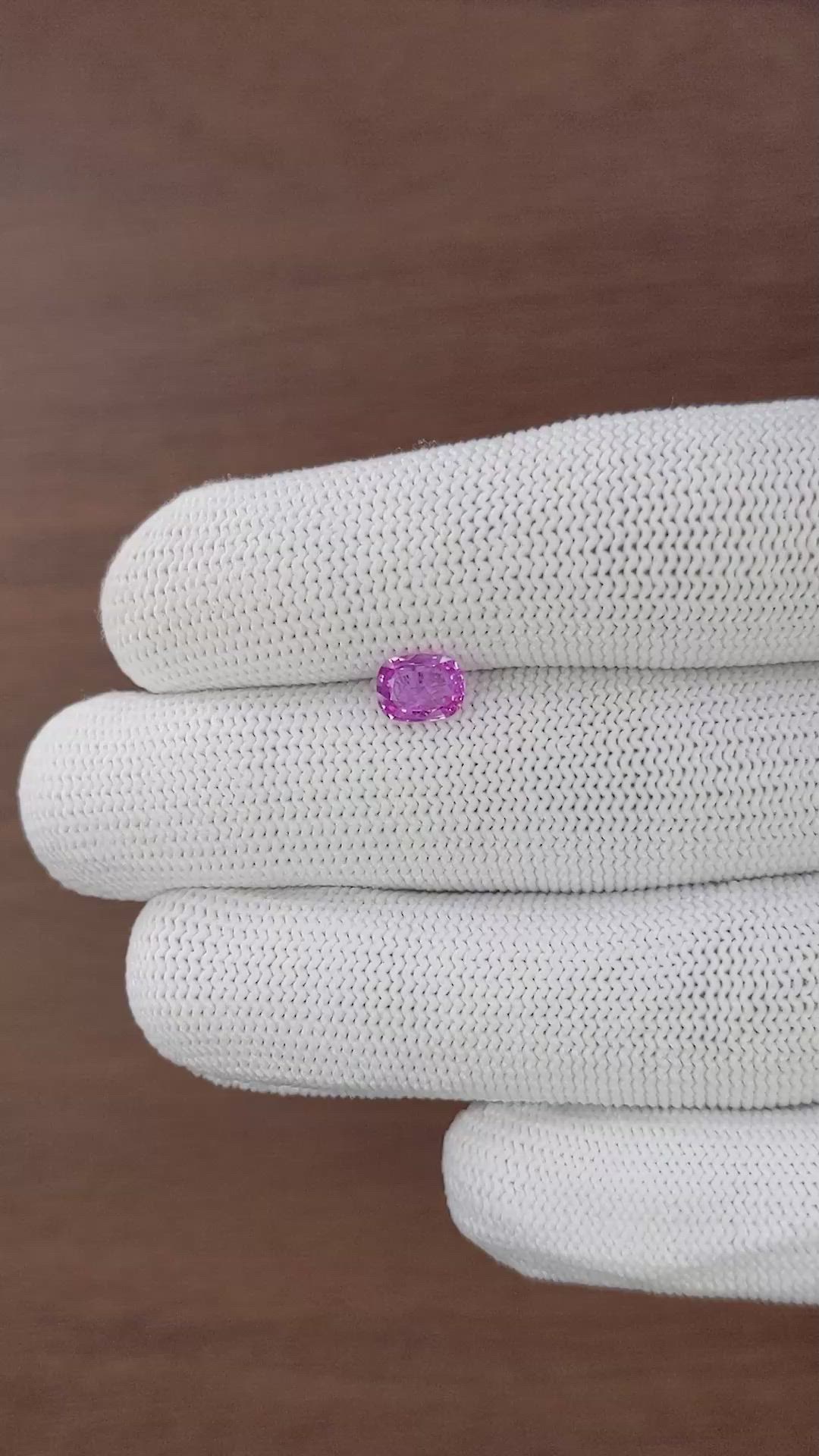 1.00 Ct. Purplish Pink Sapphire from Madagascar Size Video