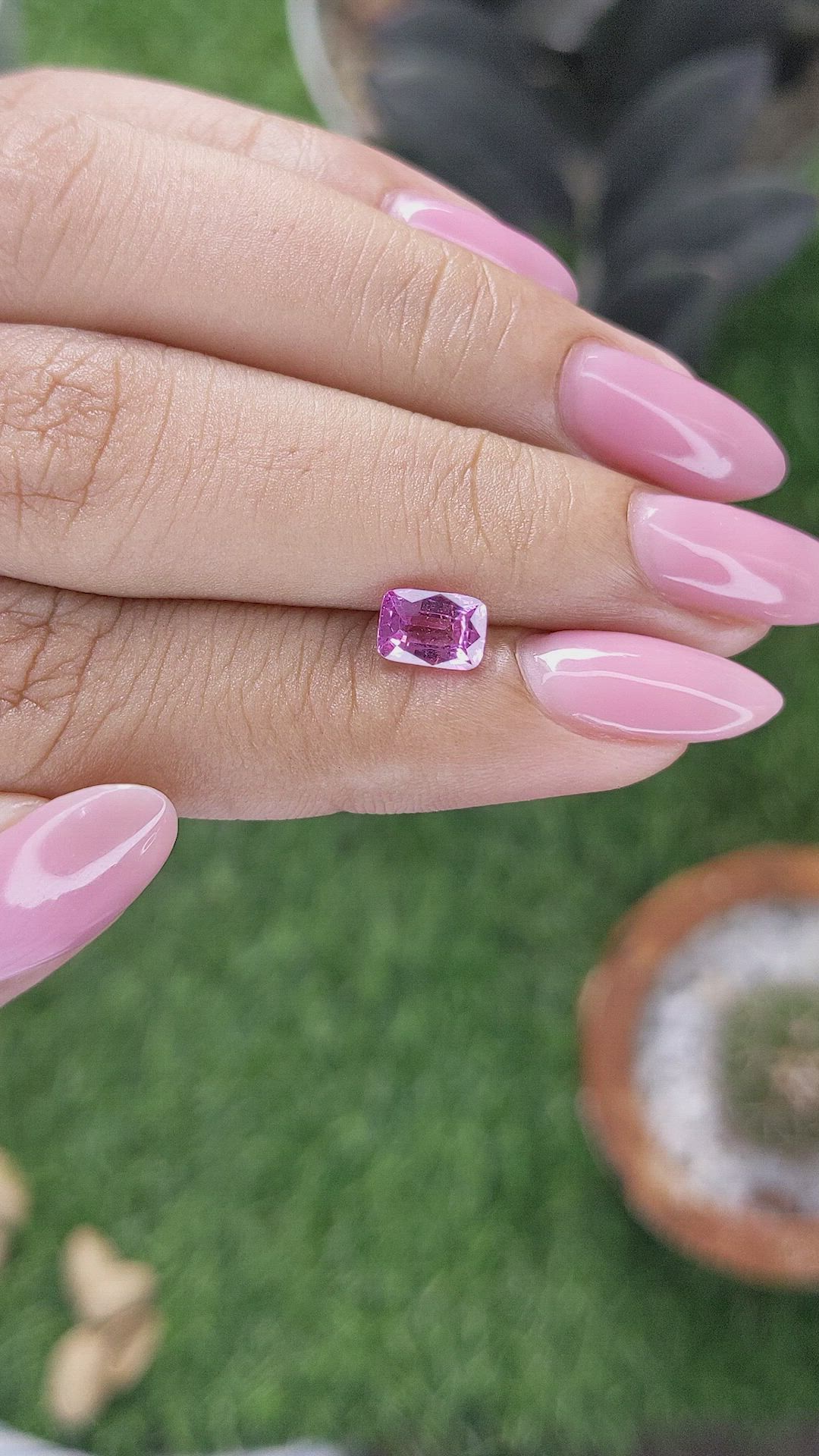 1.08 Ct. Pink Sapphire from Madagascar Size Video