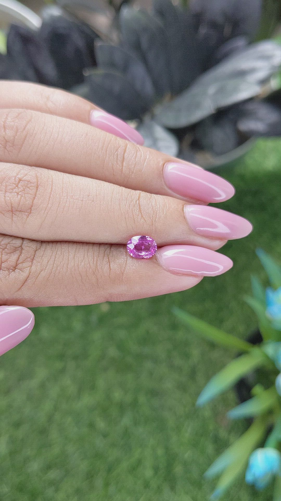 0.97 Ct. Purplish Pink Sapphire from Madagascar Size Video
