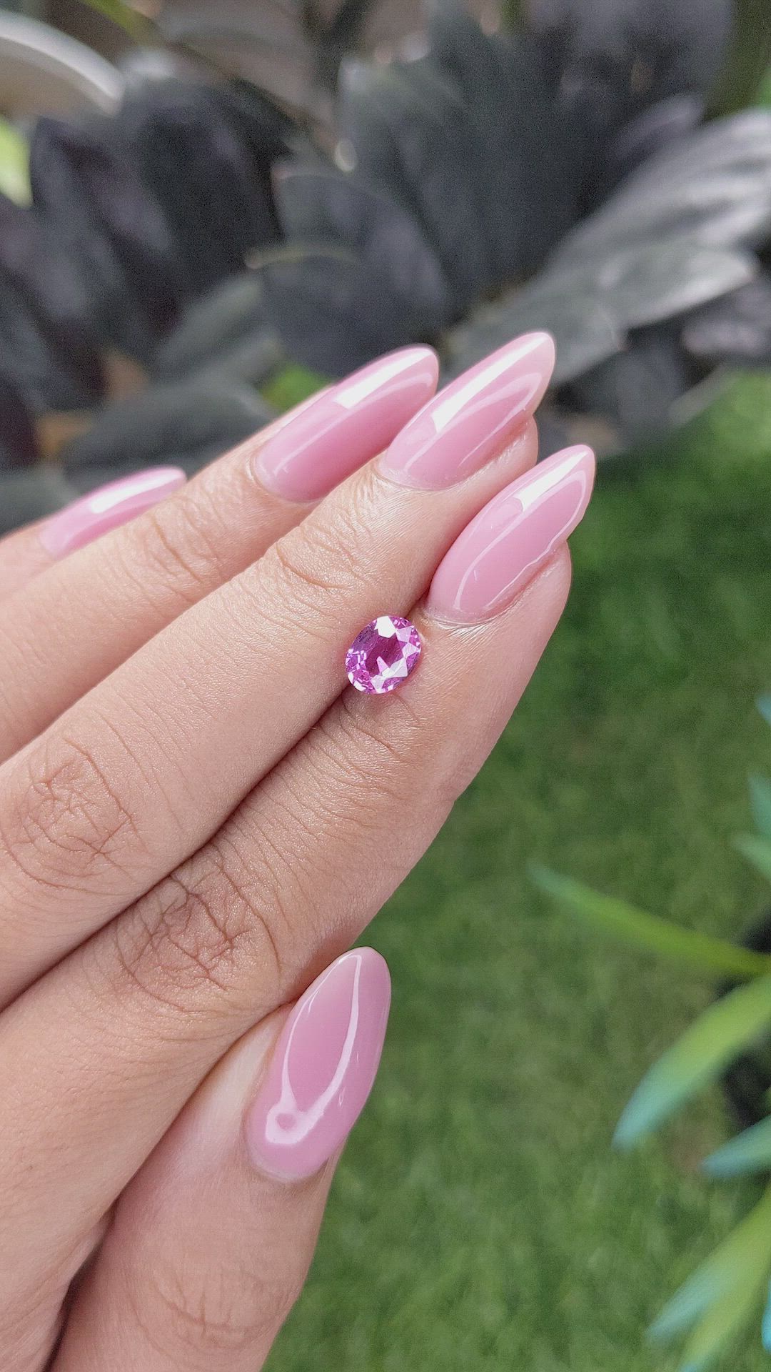 0.97 Ct. Purplish Pink Sapphire from Madagascar Size Video