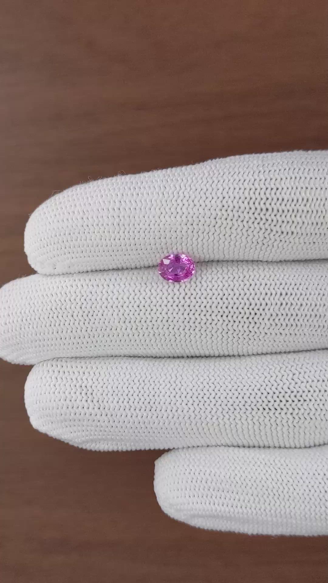 0.97 Ct. Purplish Pink Sapphire from Madagascar Size Video