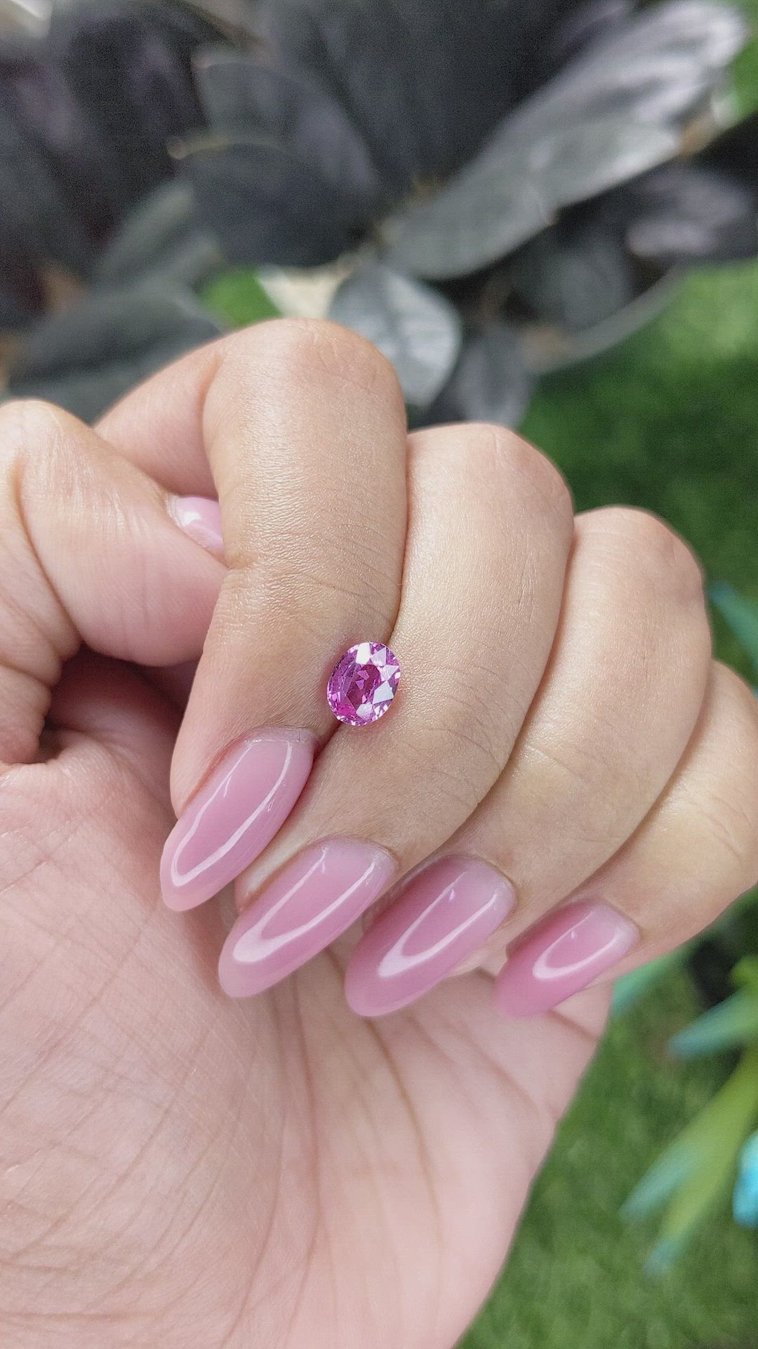 0.97 Ct. Purplish Pink Sapphire from Madagascar Size Video