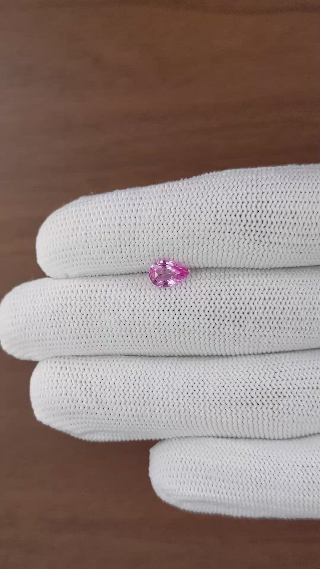1.08 Ct. Pink Sapphire from Madagascar Size Video