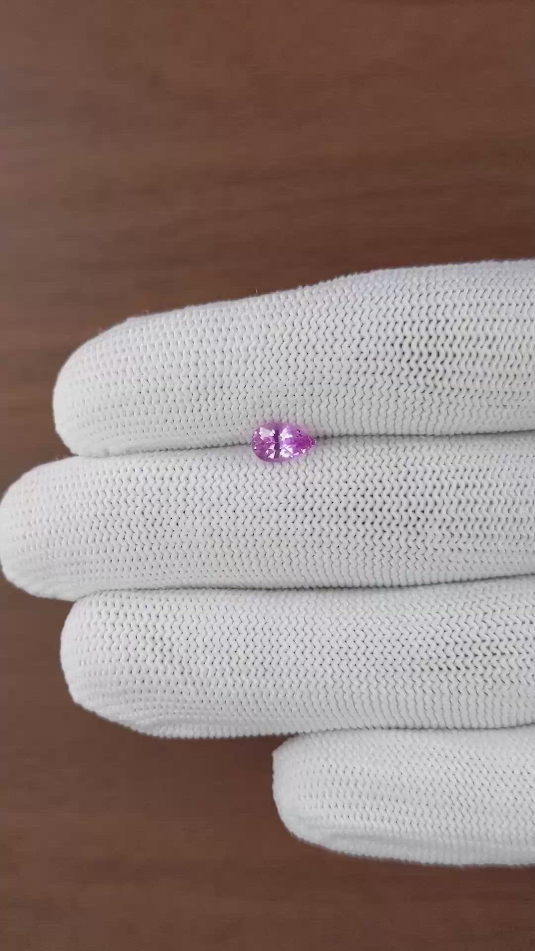 0.89 Ct. Pinkish Purple Sapphire from Madagascar Size Video